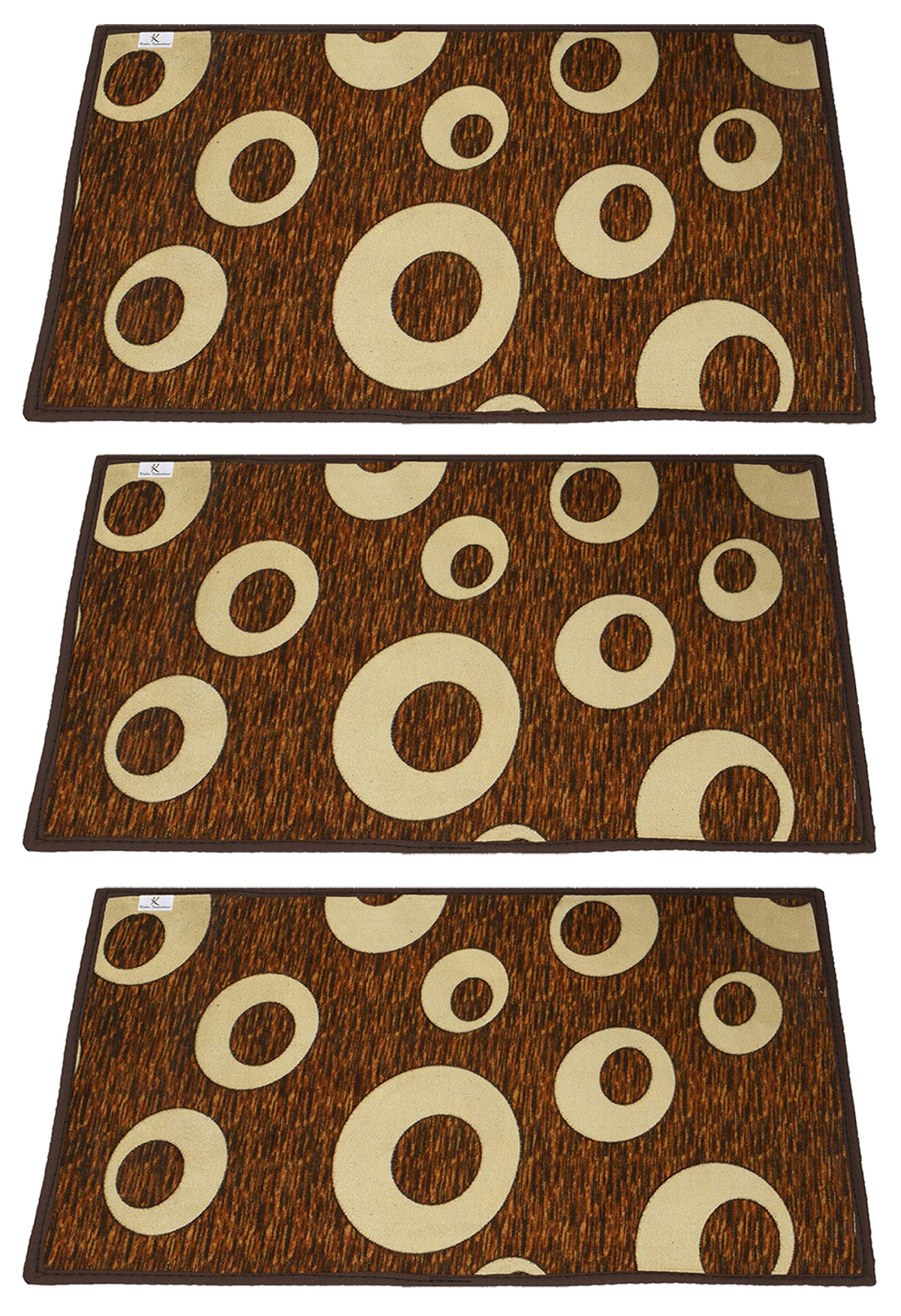 Kuber Industries Oval Design Soft, lightweigth, Washable, Non Slip Doormat Entrance Rug Dirt Trapper Mat Shoes Scraper for Entry, Patio, Porch,(Green)