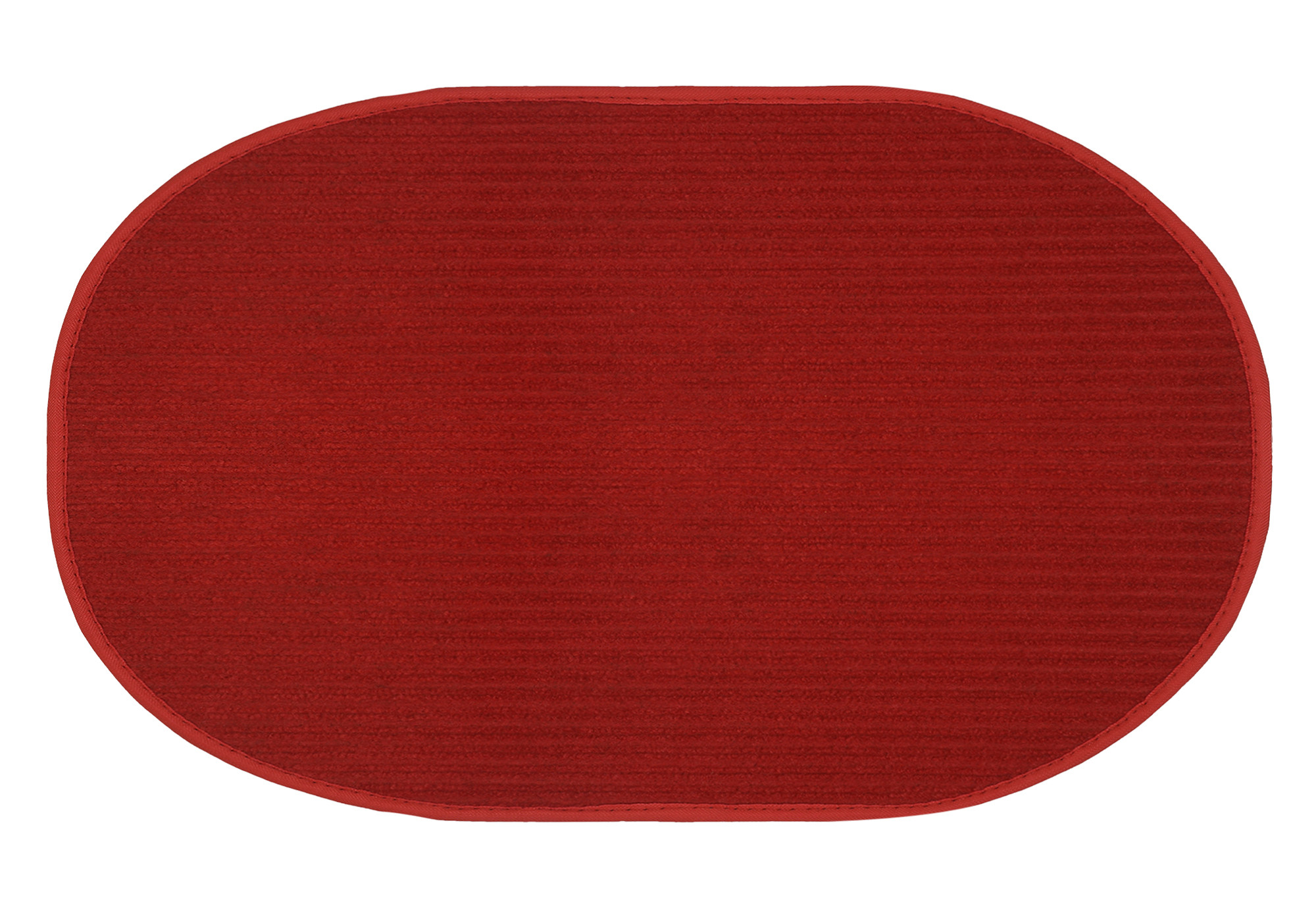 Kuber Industries Oval Shape Durable Microfiber Door Mat, Heavy Duty Doormat, Indoor Outdoor, Easy Clean, Waterproof, Low-Profile Mats for Entry, Patio, Garage (14'' x 23'',Red)-KUBMRT12061