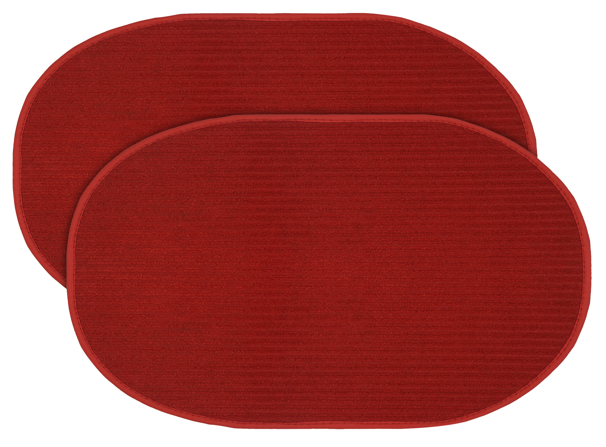 Kuber Industries Oval Shape Durable Microfiber Door Mat, Heavy Duty Doormat, Indoor Outdoor, Easy Clean, Waterproof, Low-Profile Mats for Entry, Patio, Garage (14'' x 23'',Red)-KUBMRT12061