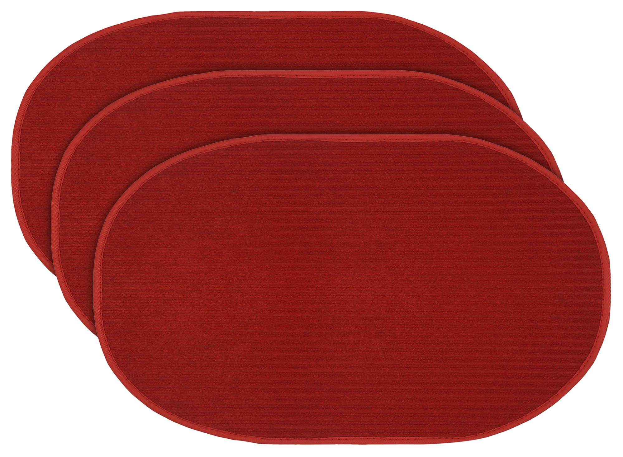Kuber Industries Oval Shape Durable Microfiber Door Mat, Heavy Duty Doormat, Indoor Outdoor, Easy Clean, Waterproof, Low-Profile Mats for Entry, Patio, Garage (14'' x 23'',Red)-KUBMRT12061