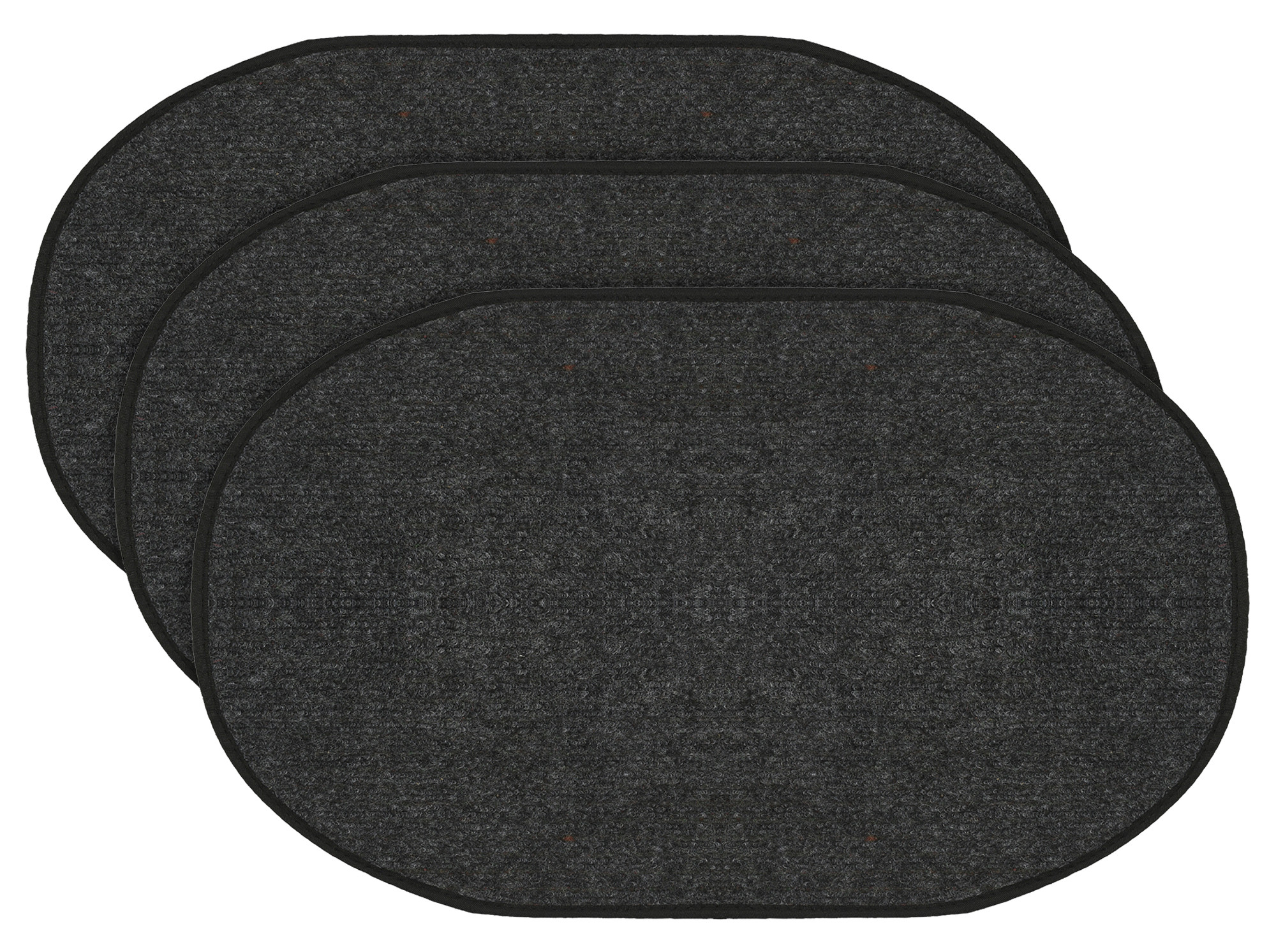Kuber Industries Oval Shape Durable Microfiber Door Mat, Heavy Duty Doormat, Indoor Outdoor, Easy Clean, Waterproof, Low-Profile Mats for Entry, Patio, Garage (14'' x 23'',Grey)-KUBMRT12079