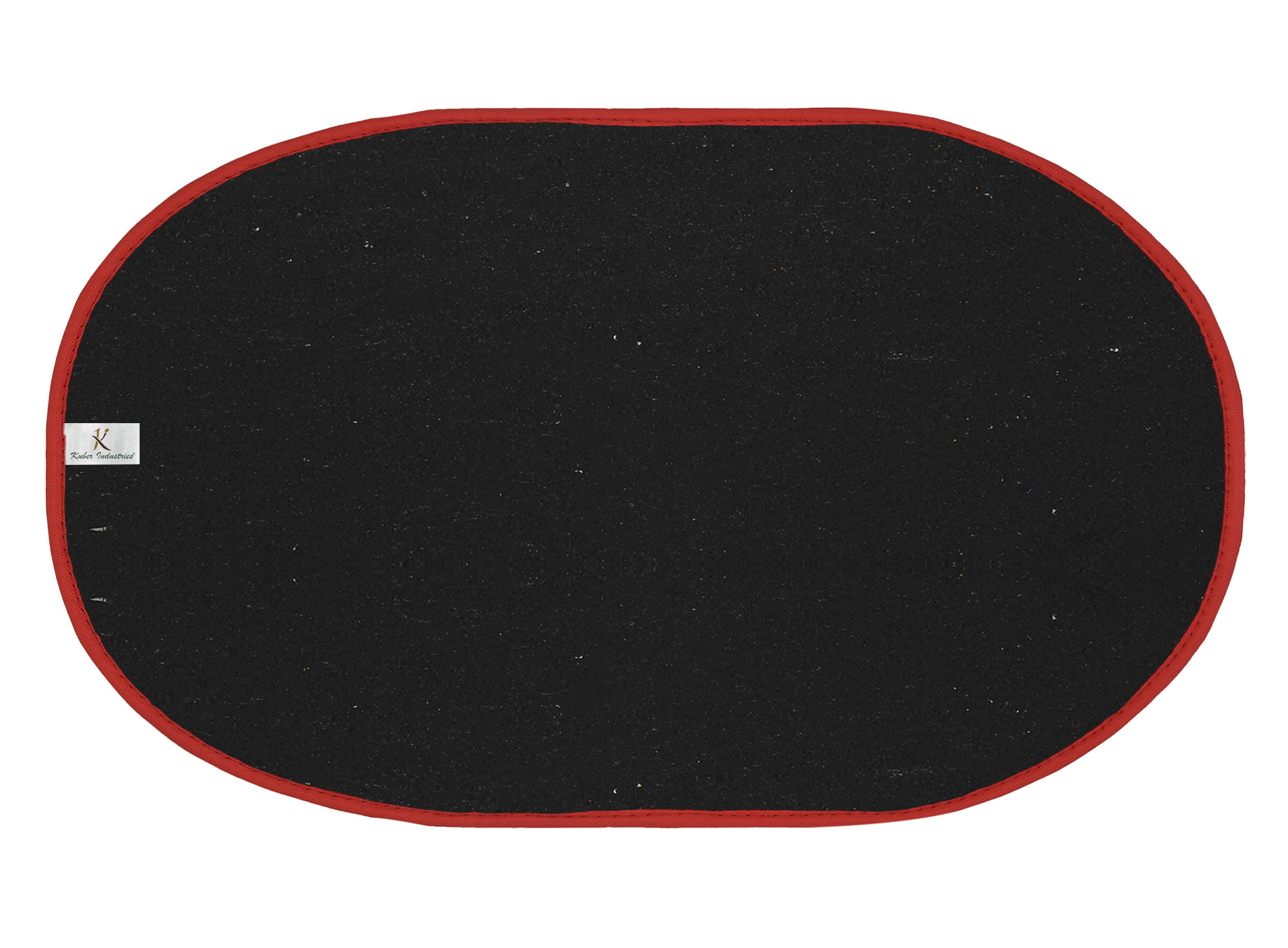 Kuber Industries Oval Shape Durable Microfiber Door Mat, Heavy Duty Doormat, Indoor Outdoor, Easy Clean, Waterproof, Low-Profile Mats for Entry, Patio, Garage (Set Of 2,14'' x 23'',Red & Maroon)-KUBMRT12097