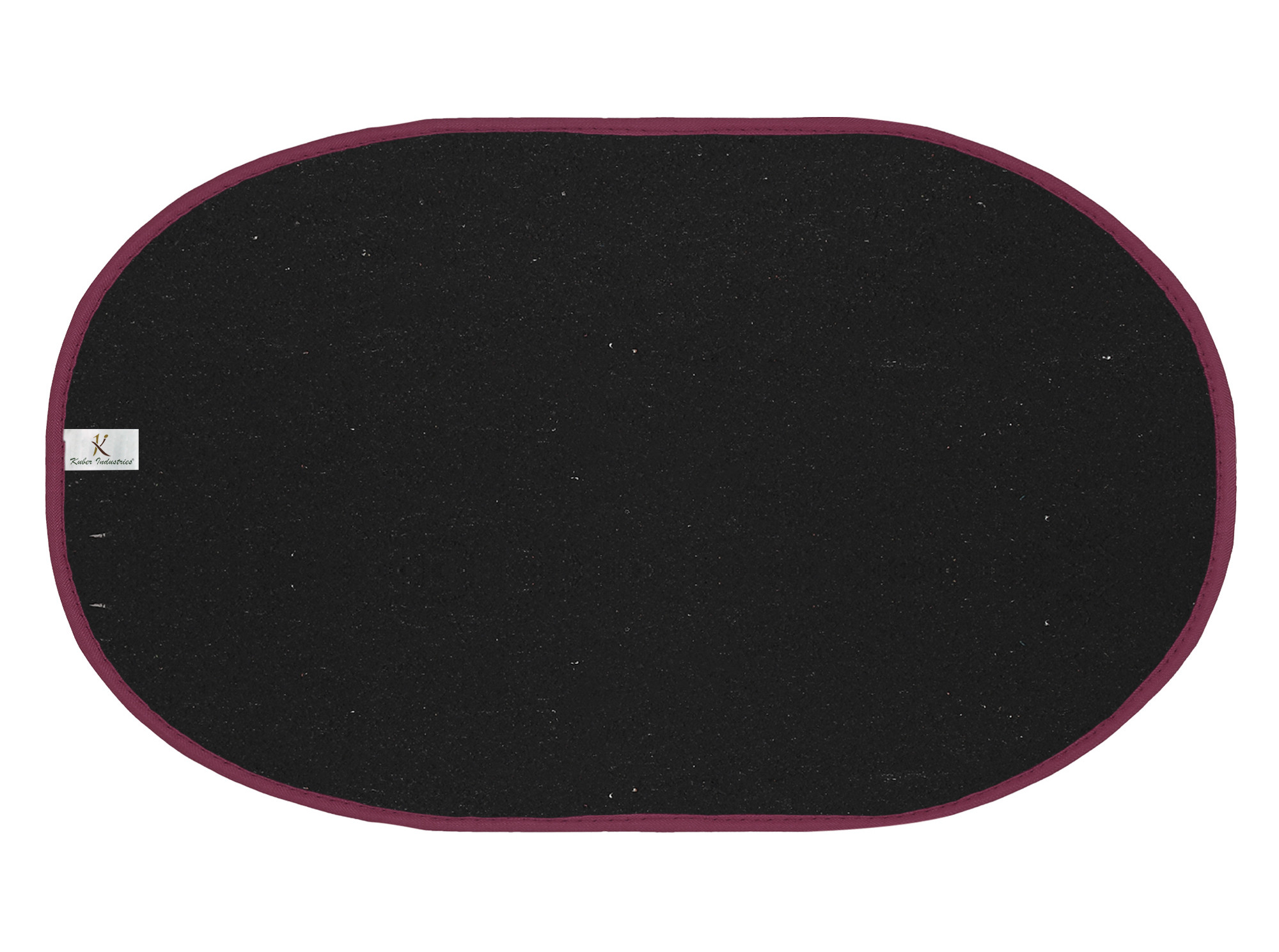 Kuber Industries Oval Shape Durable Microfiber Door Mat, Heavy Duty Doormat, Indoor Outdoor, Easy Clean, Waterproof, Low-Profile Mats for Entry, Patio, Garage (Set Of 2,14'' x 23'',Maroon & Grey)-KUBMRT12109