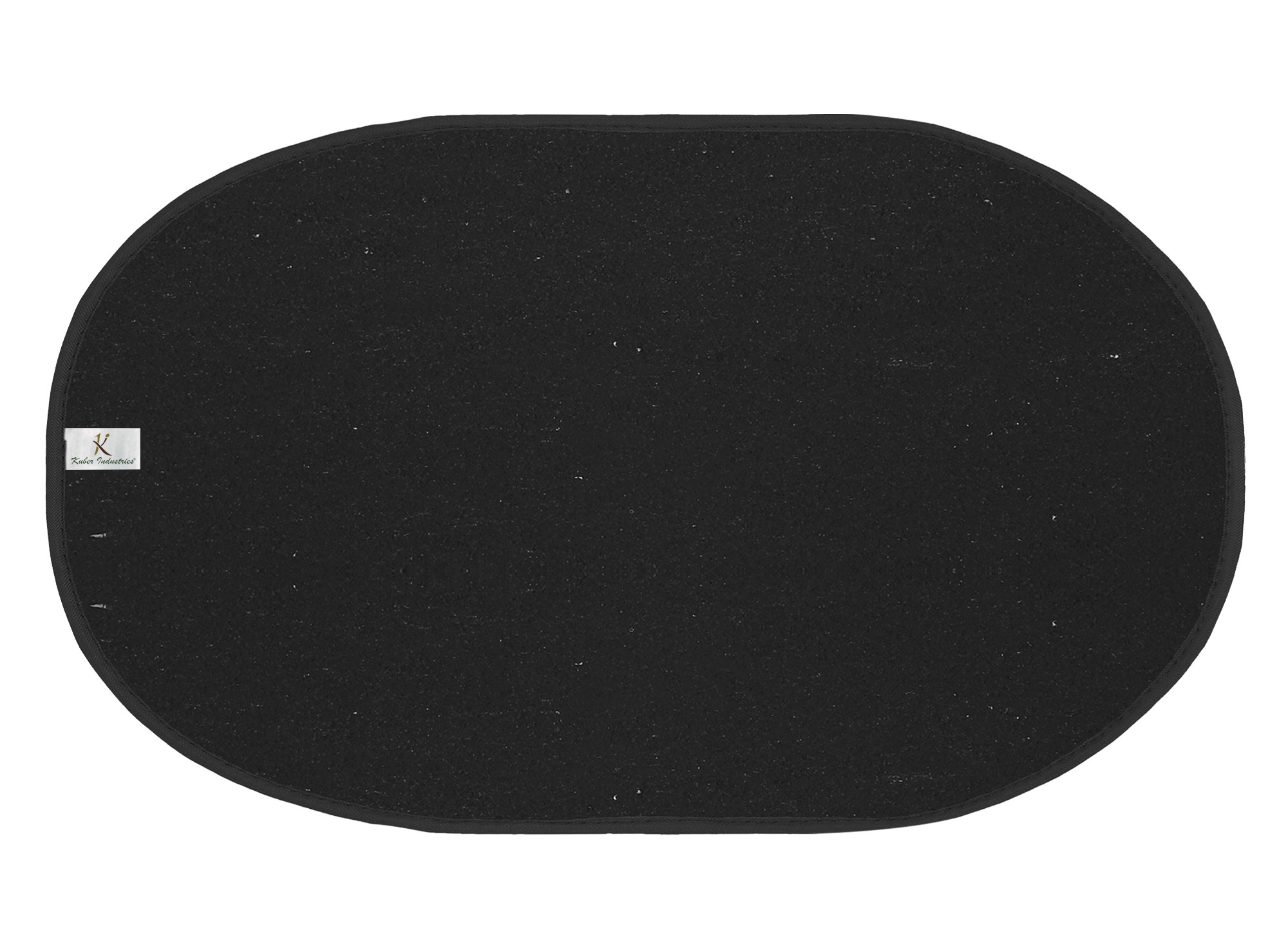 Kuber Industries Oval Shape Durable Microfiber Door Mat, Heavy Duty Doormat, Indoor Outdoor, Easy Clean, Waterproof, Low-Profile Mats for Entry, Patio, Garage (Set Of 2,14'' x 23'',Grey & Brown)-KUBMRT12123