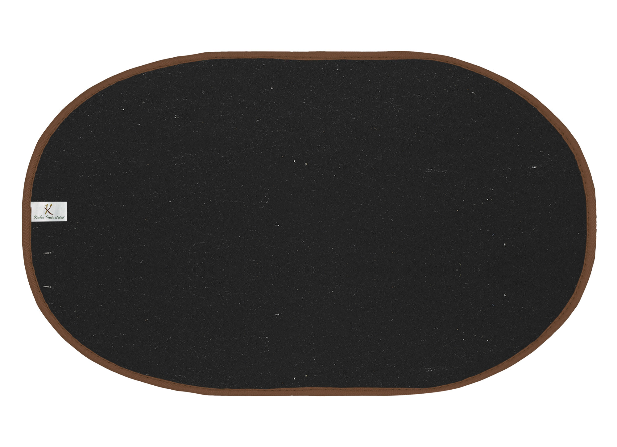 Kuber Industries Oval Shape Durable Microfiber Door Mat, Heavy Duty Doormat, Indoor Outdoor, Easy Clean, Waterproof, Low-Profile Mats for Entry, Patio, Garage (Set Of 3,14'' x 23'',Grey & Blue & Brown)-KUBMRT12145
