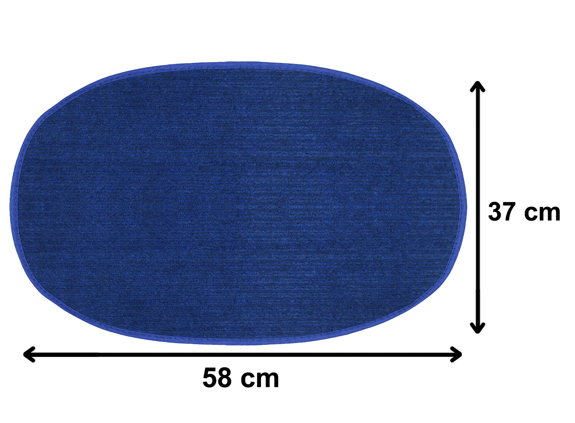 Kuber Industries Oval Shape Microfiber Anti Slip Door Mat (14'' x 23'',Blue)-KUBMRT12086