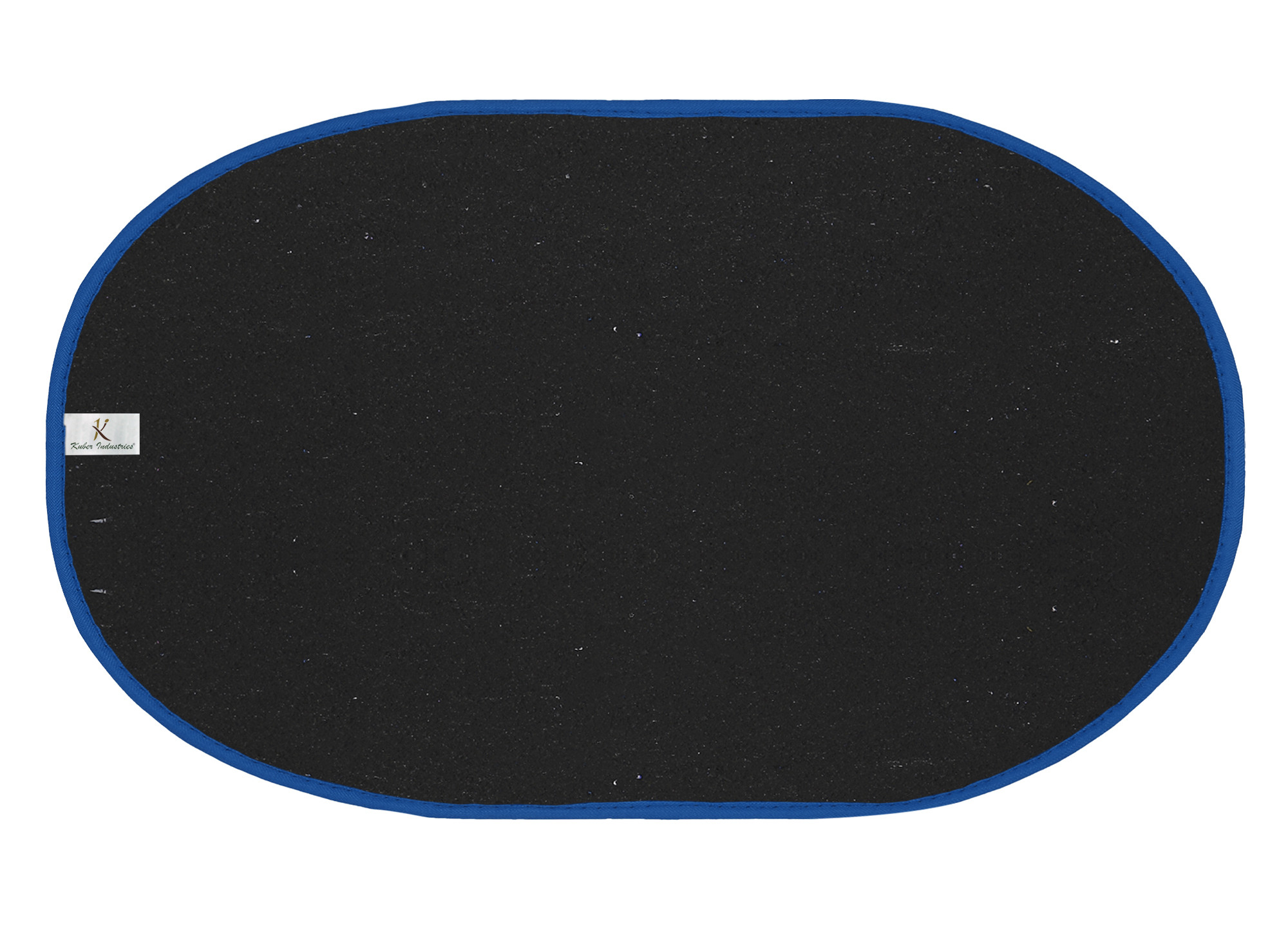 Kuber Industries Oval Shape Microfiber Anti Slip Door Mat (14'' x 23'',Blue)-KUBMRT12086