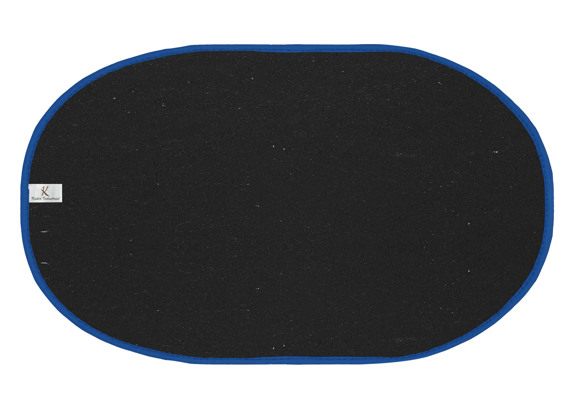 Kuber Industries Oval Shape Microfiber Anti Slip Door Mat (14'' x 23'',Blue)-KUBMRT12086