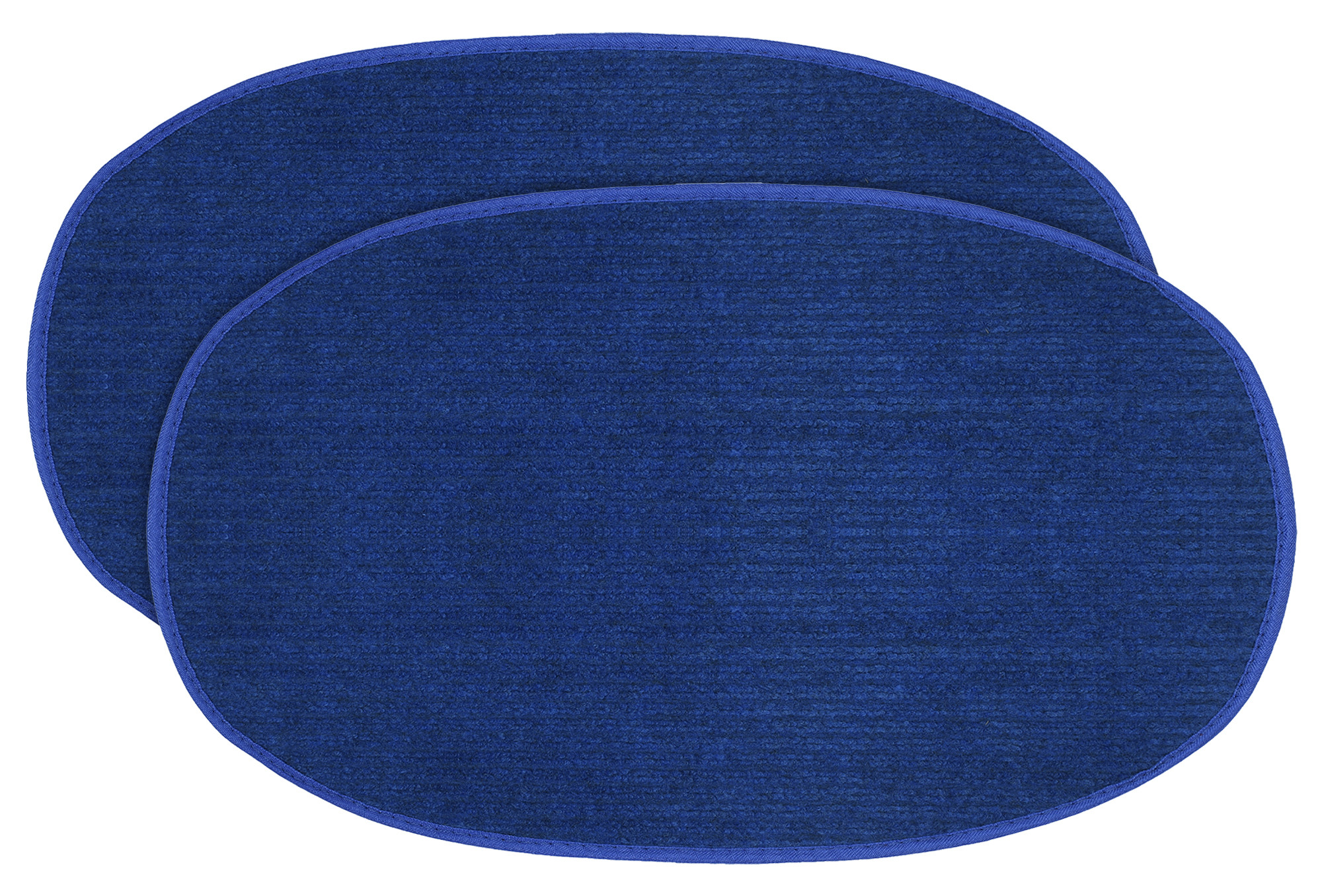 Kuber Industries Oval Shape Microfiber Anti Slip Door Mat (14'' x 23'',Blue)-KUBMRT12086