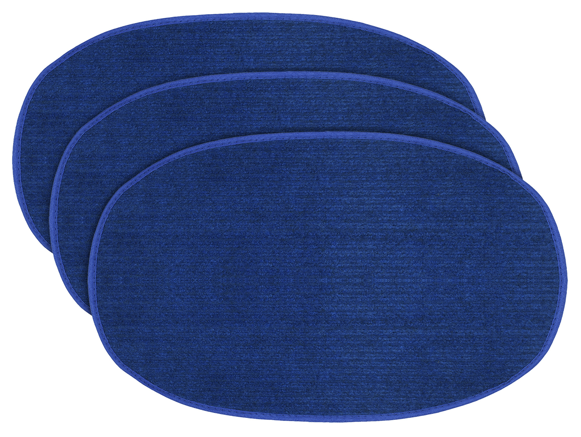Kuber Industries Oval Shape Microfiber Anti Slip Door Mat (14'' x 23'',Blue)-KUBMRT12086