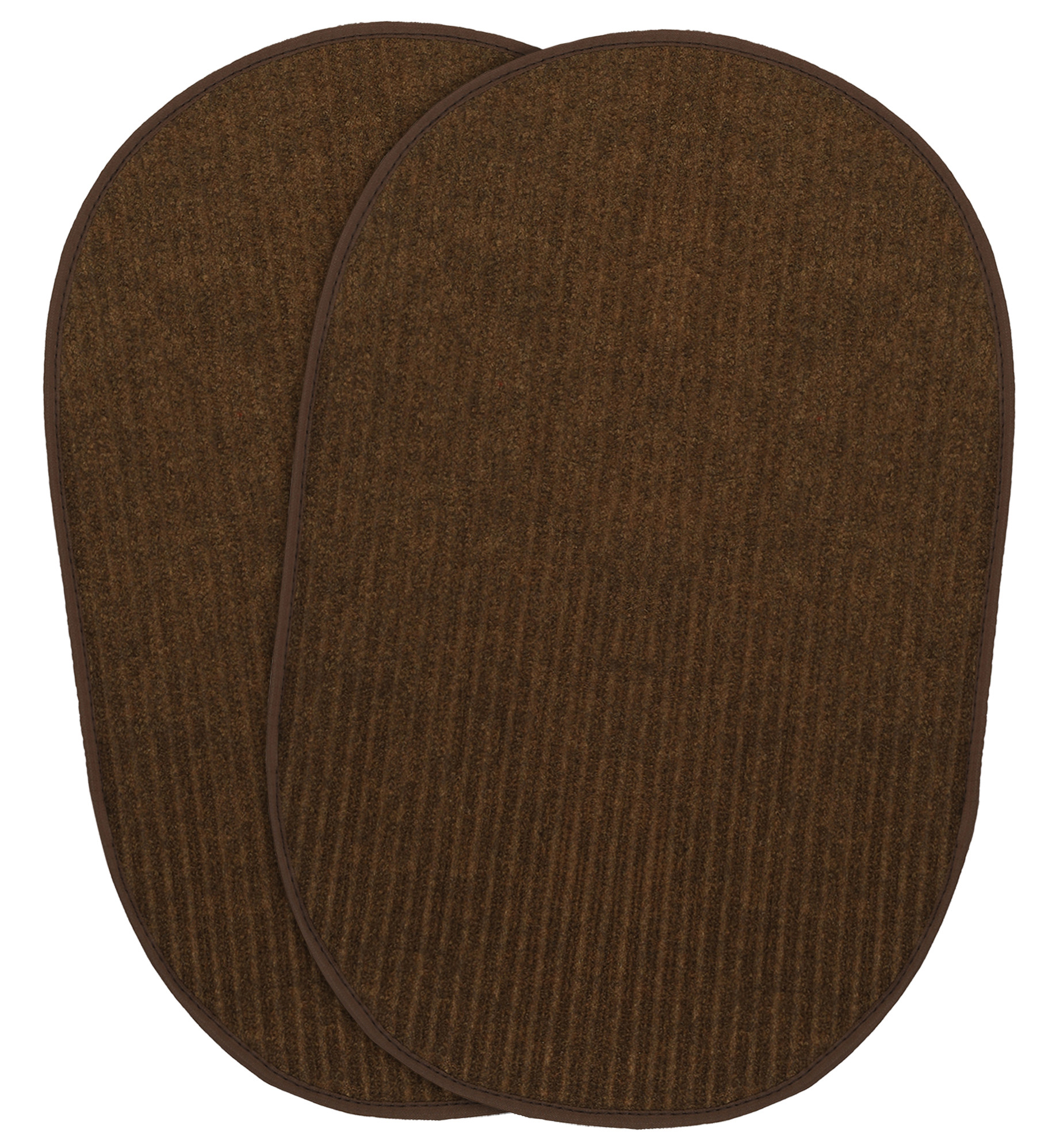 Kuber Industries Oval Shape Microfiber Anti Slip Door Mat (14'' x 23'',Brown)-KUBMRT12092