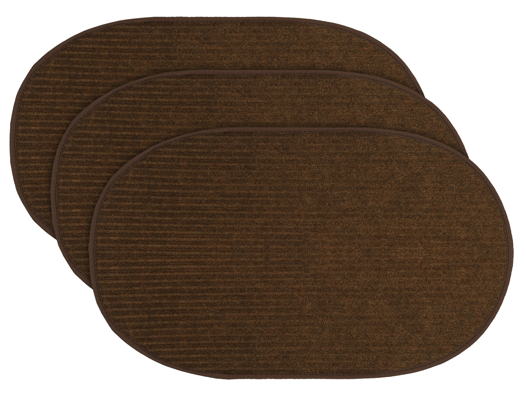 Kuber Industries Oval Shape Microfiber Anti Slip Door Mat (14'' x 23'',Brown)-KUBMRT12092