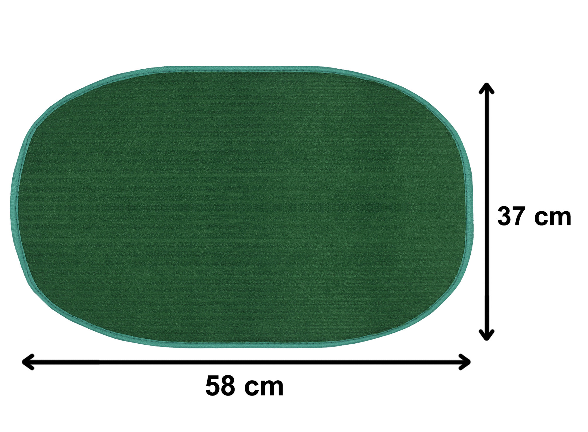 Kuber Industries Oval Shape Microfiber Anti Slip Door Mat (14'' x 23'',Green)-KUBMRT12074