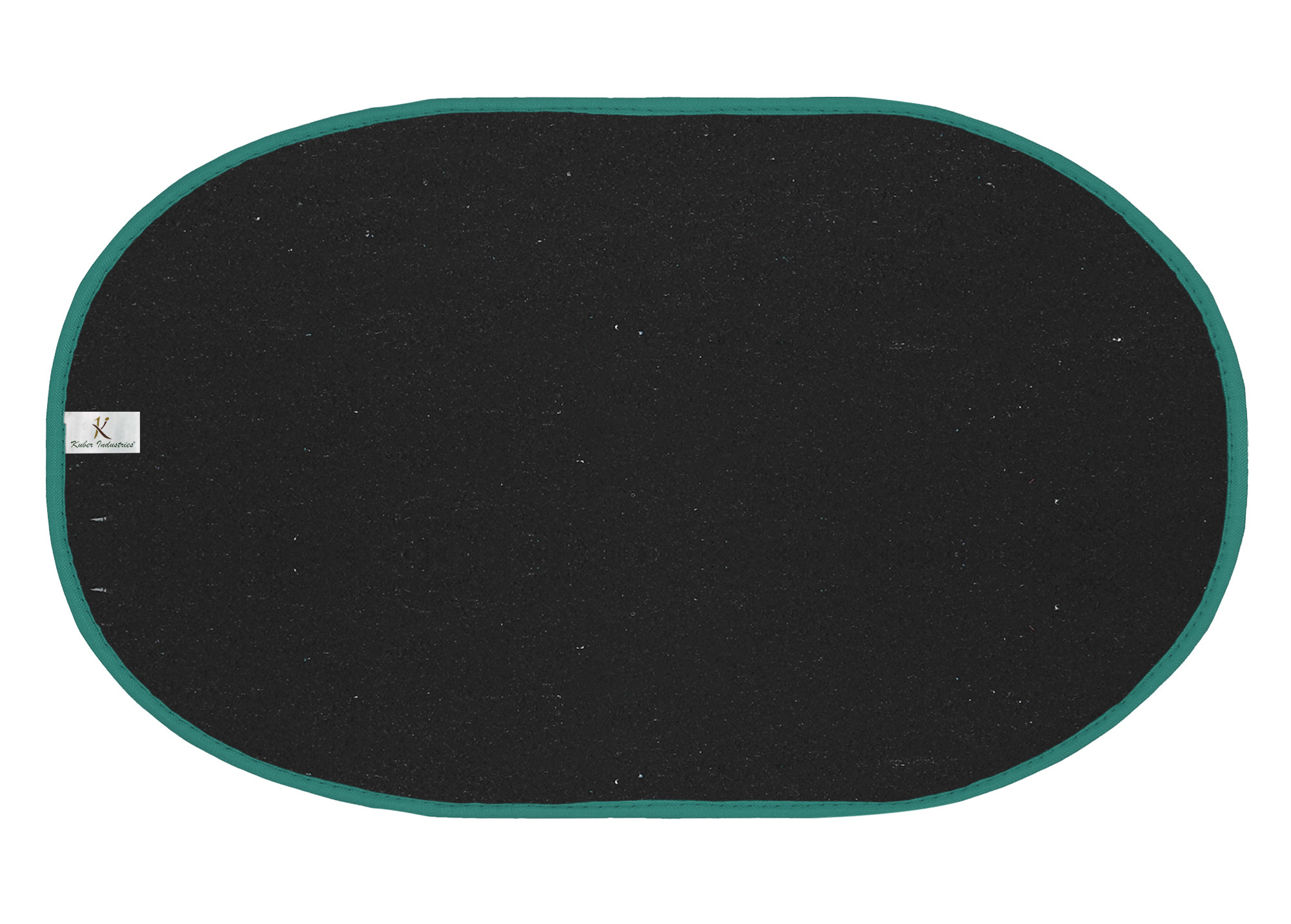 Kuber Industries Oval Shape Microfiber Anti Slip Door Mat (14'' x 23'',Green)-KUBMRT12074