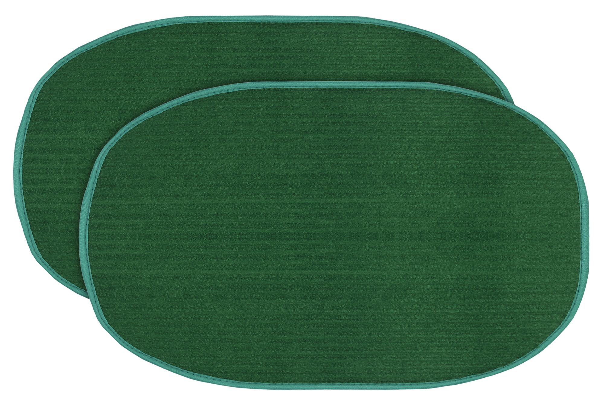 Kuber Industries Oval Shape Microfiber Anti Slip Door Mat (14'' x 23'',Green)-KUBMRT12074