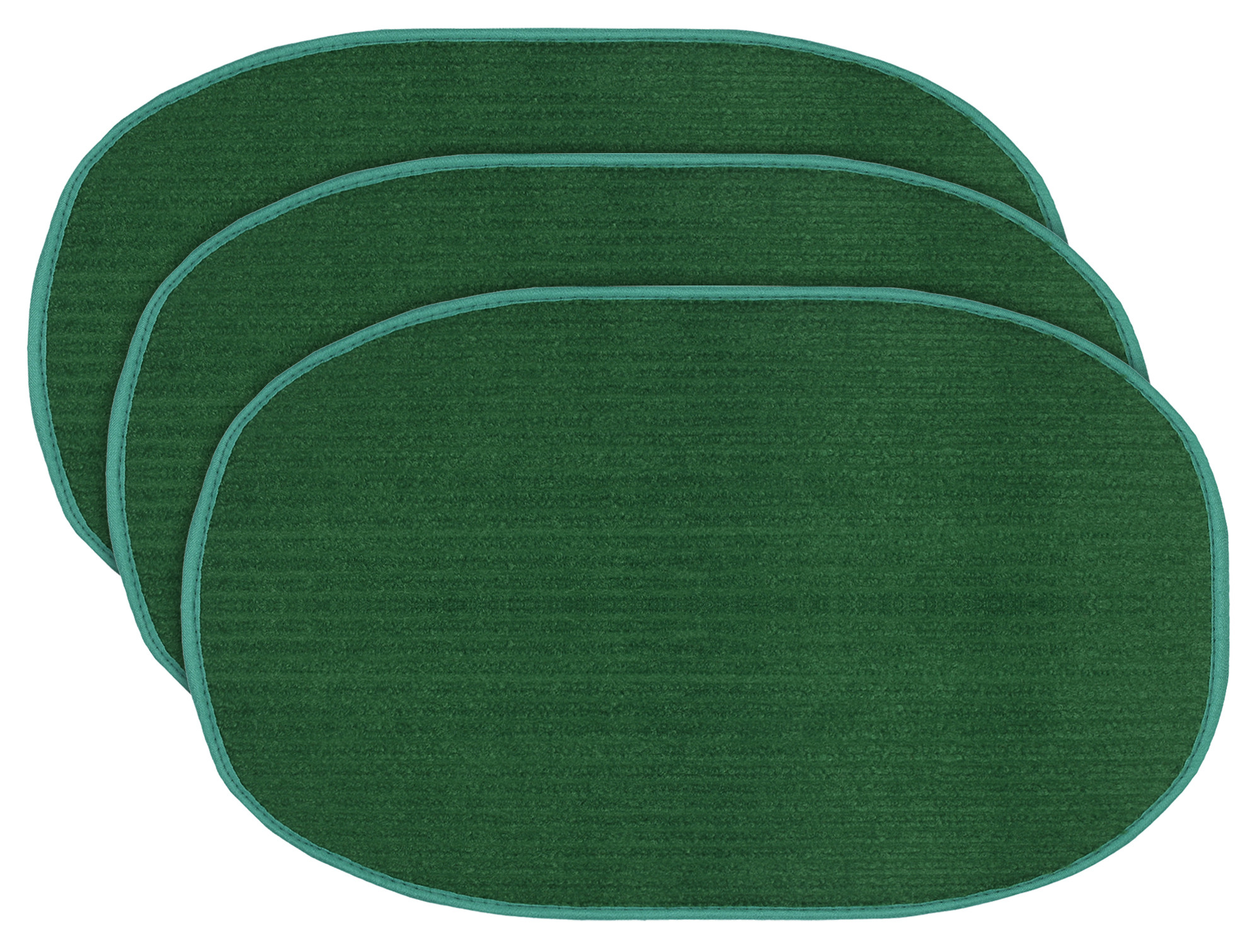 Kuber Industries Oval Shape Microfiber Anti Slip Door Mat (14'' x 23'',Green)-KUBMRT12074