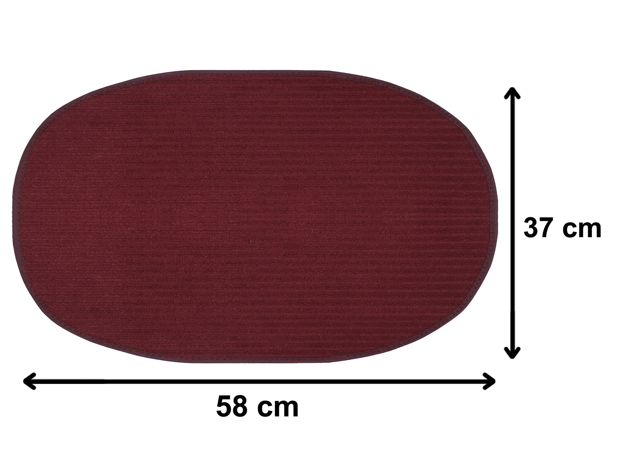 Kuber Industries Oval Shape Microfiber Anti Slip Door Mat (14'' x 23'',Maroon)-KUBMRT12068