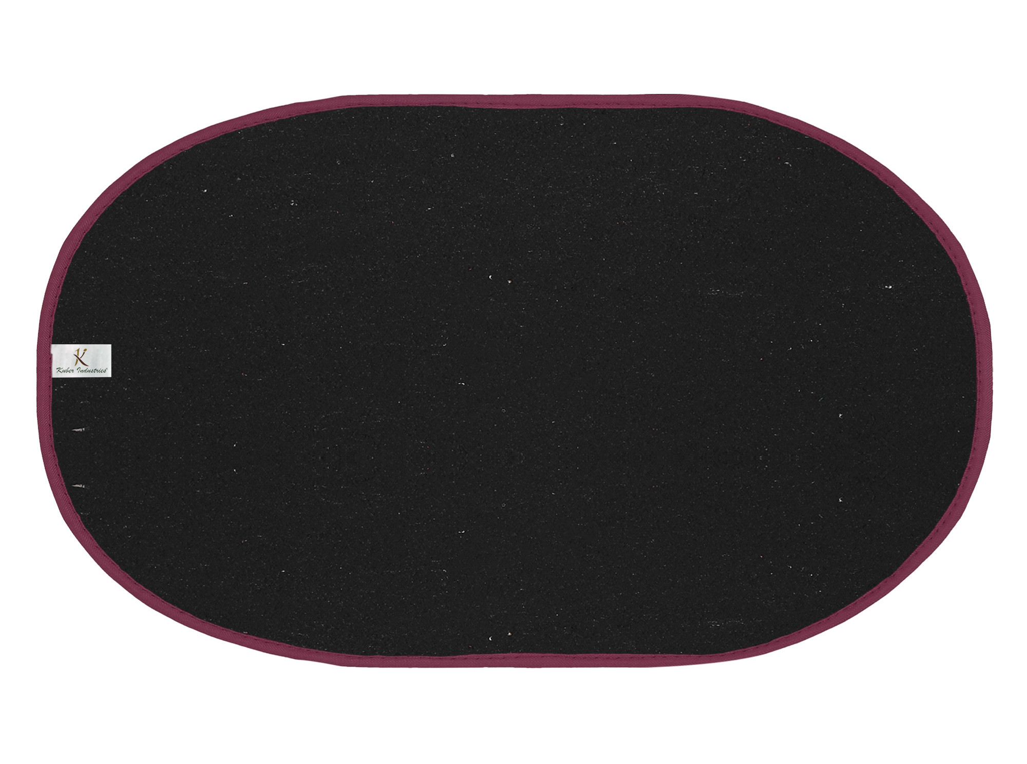Kuber Industries Oval Shape Microfiber Anti Slip Door Mat (14'' x 23'',Maroon)-KUBMRT12068