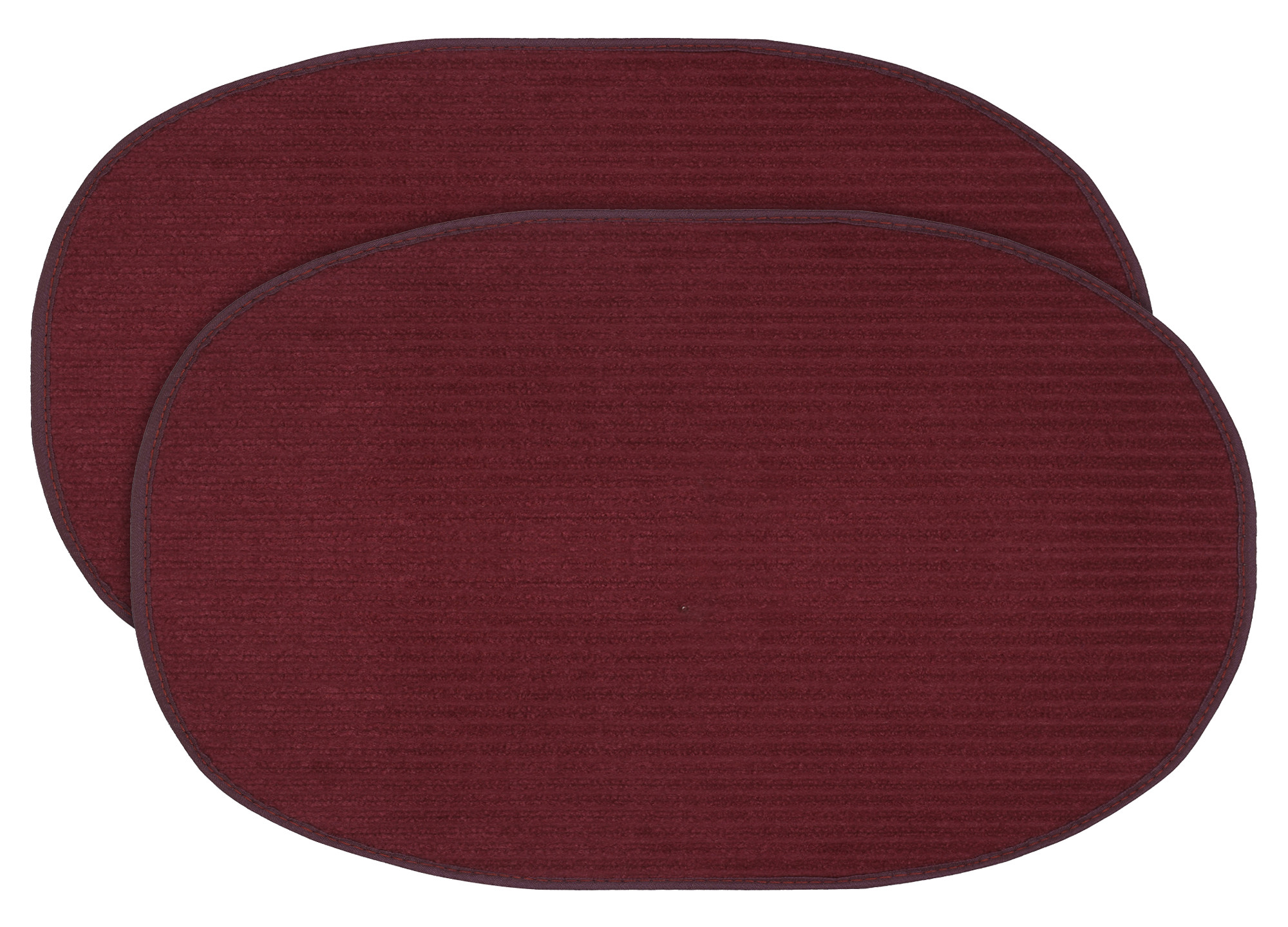 Kuber Industries Oval Shape Microfiber Anti Slip Door Mat (14'' x 23'',Maroon)-KUBMRT12068
