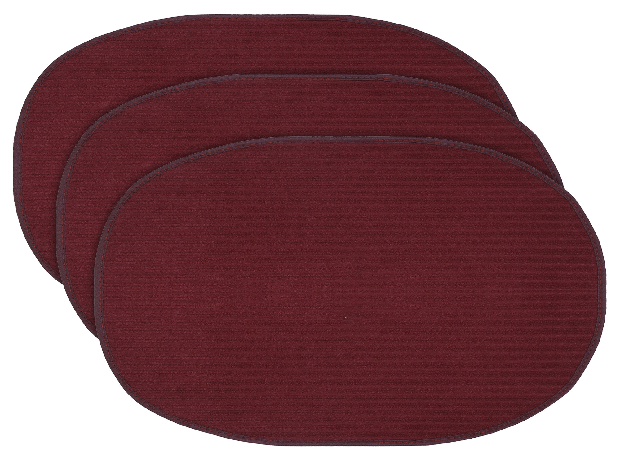 Kuber Industries Oval Shape Microfiber Anti Slip Door Mat (14'' x 23'',Maroon)-KUBMRT12068