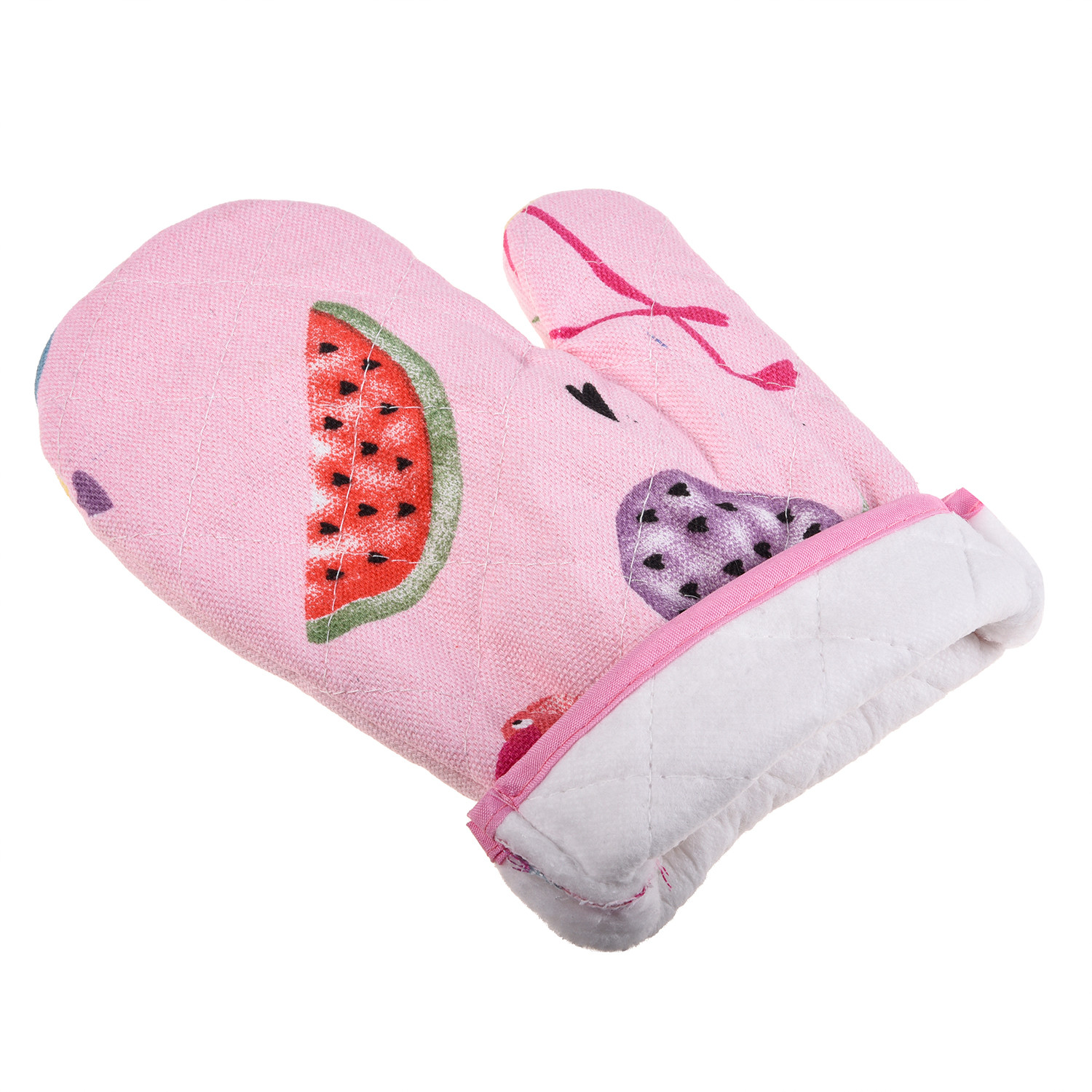 Kuber Industries Oven Mitts|Cotton Microwave Oven Insulated Gloves|Duck Print Hanging Loop Kitchen Oven|Heat Resistant|Microwave Gloves For Kitchen|1 Pair (Pink)