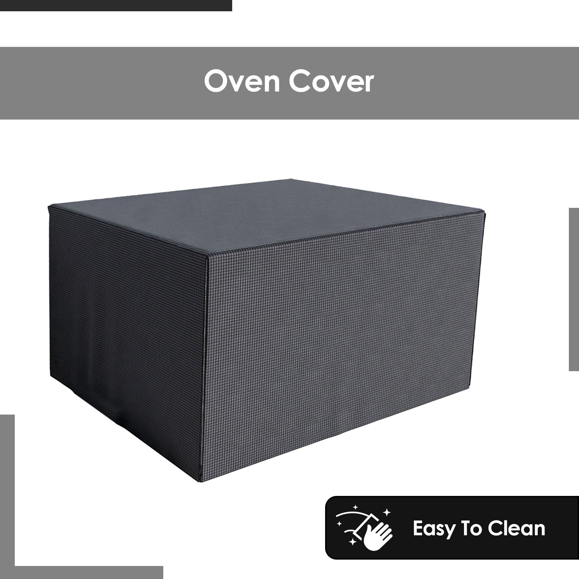 Kuber Industries Oven Top Cover    Microwave Grill Cover  Oven Protector Cover  Oven Appliance Cover  Waterproof Oven Cover for Kitchen  Mini Check  Grey