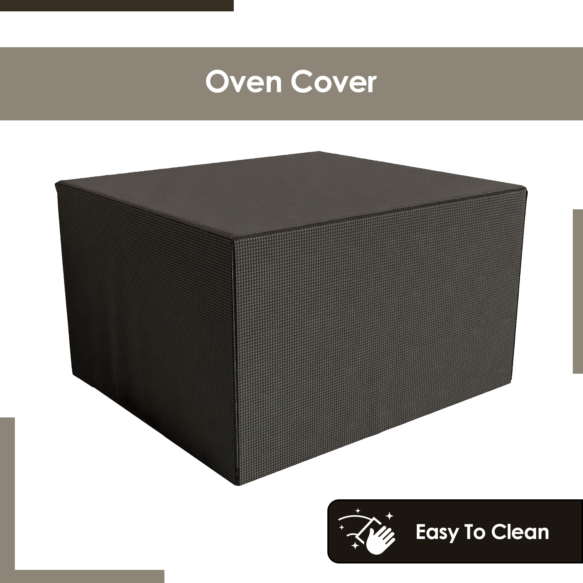 Kuber Industries Oven Top Cover    Microwave Grill Cover  Oven Protector Cover  Oven Appliance Cover  Waterproof Oven Cover for Kitchen  Mini Check  Brown