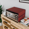 Oven Top Cover | Microwave Oven Top Cover | Microwave Cover with 4 Utility Pockets | Oven Cover for Kitchen Décor | Barik Check Oven Top Cover | Maroon
