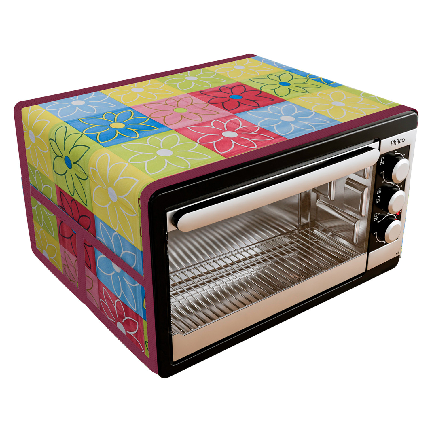 Kuber Industries Oven Top Cover  Microwave Oven Top Cover  Microwave Cover with 4 Utility Pockets  Oven Cover for Kitchen Dcor  Check Oven Top Cover  Yellow