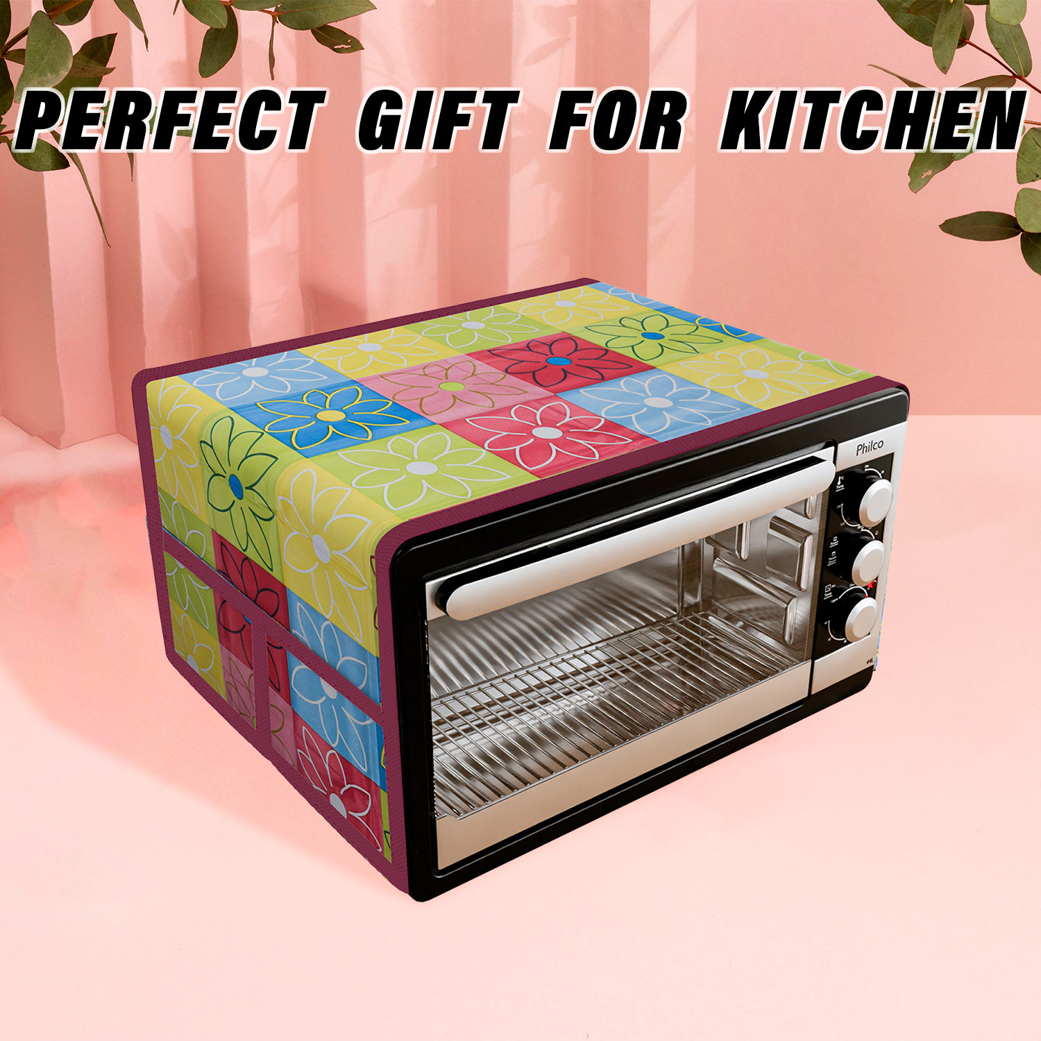 Kuber Industries Oven Top Cover  Microwave Oven Top Cover  Microwave Cover with 4 Utility Pockets  Oven Cover for Kitchen Dcor  Check Oven Top Cover  Yellow