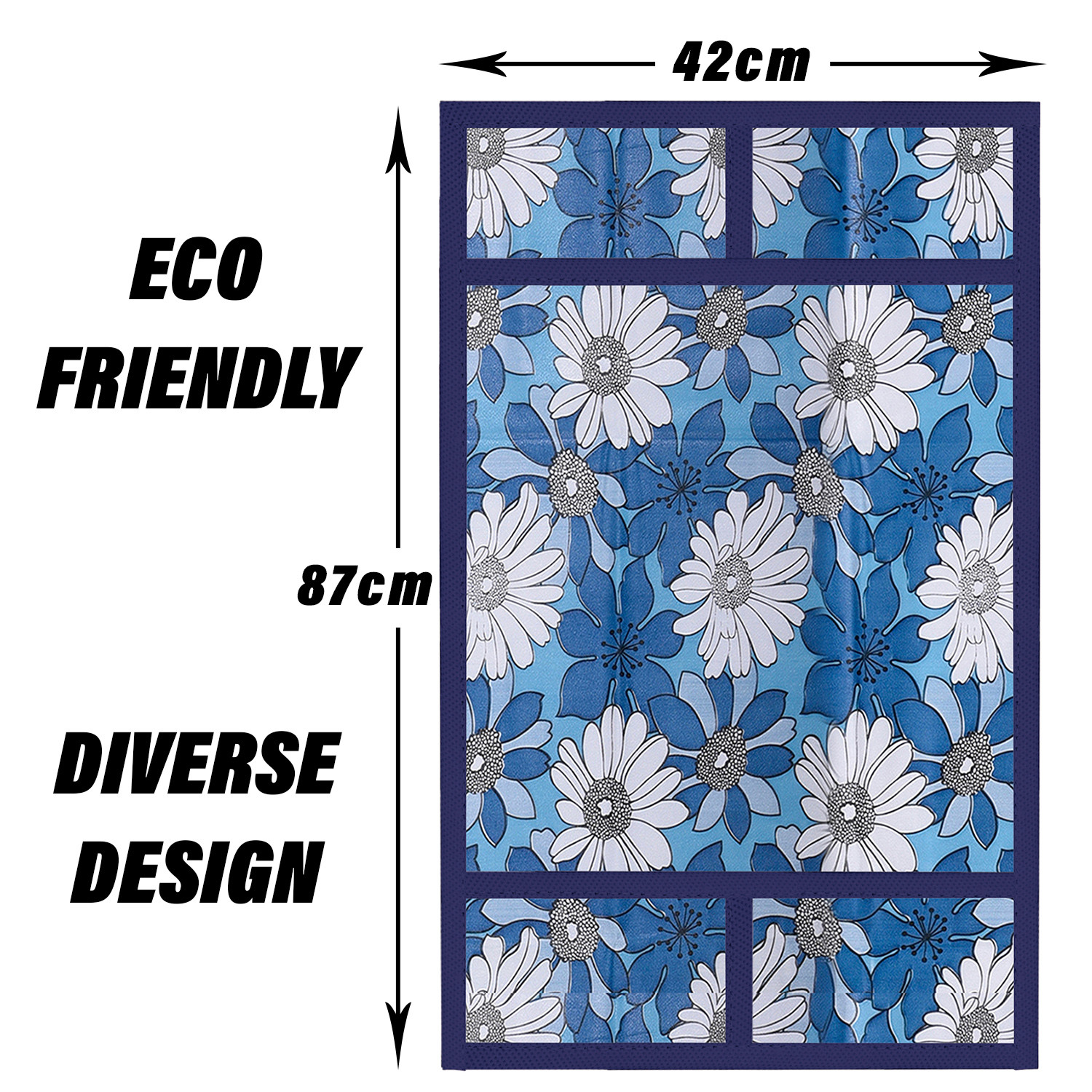 Kuber Industries Oven Top Cover | Microwave Oven Top Cover | Microwave Cover with 4 Utility Pockets | Oven Cover for Kitchen Décor | Sunflower Oven Top Cover | Blue