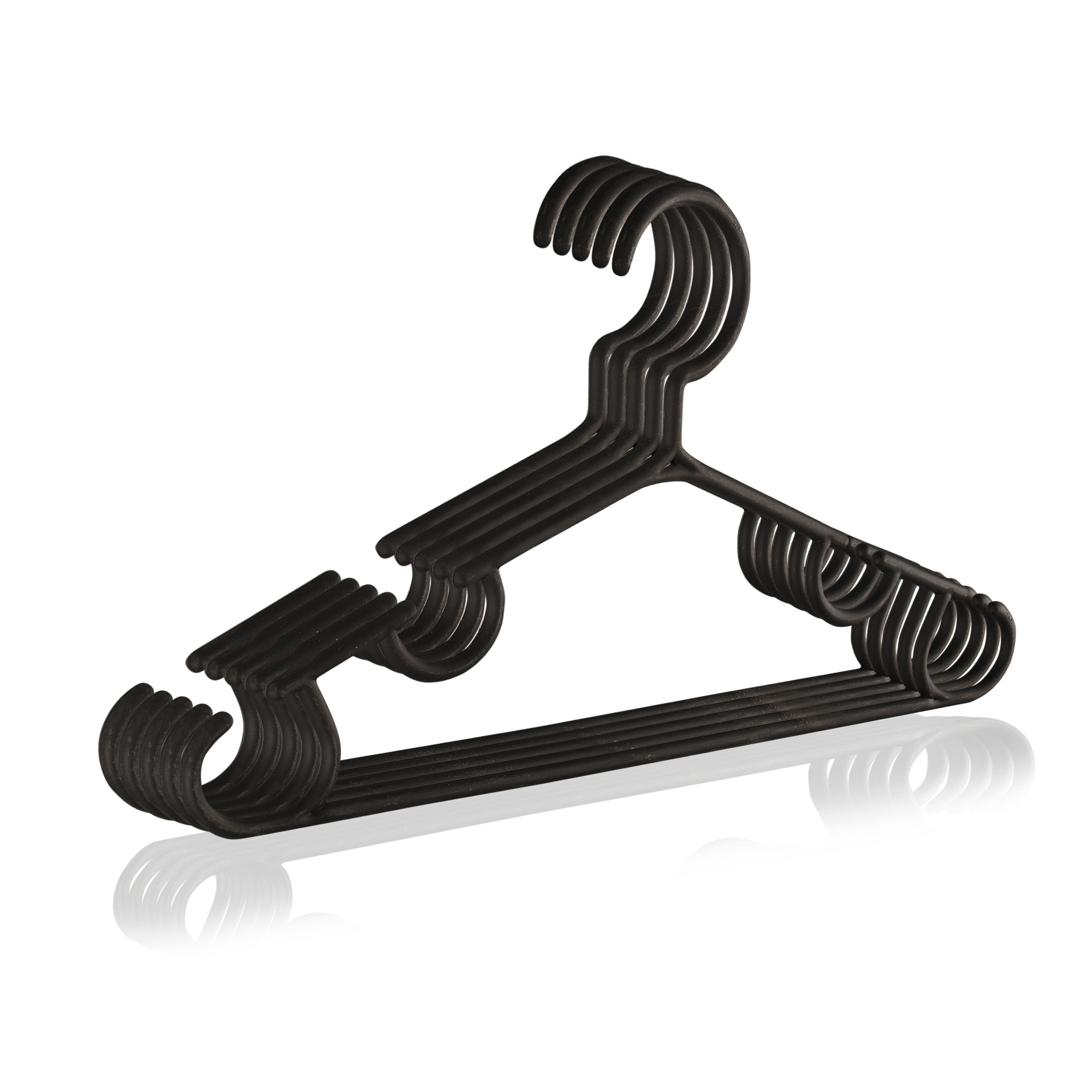 Kuber Industries Pack of 10 Hangers  Multi-Purpose Hangers for Trouser-Skirts-Coat-Dresses-Ties  Plastic Clothes Almirah Hangers  Hangers for Wardrobe-Cabinets-Closet  103  Black