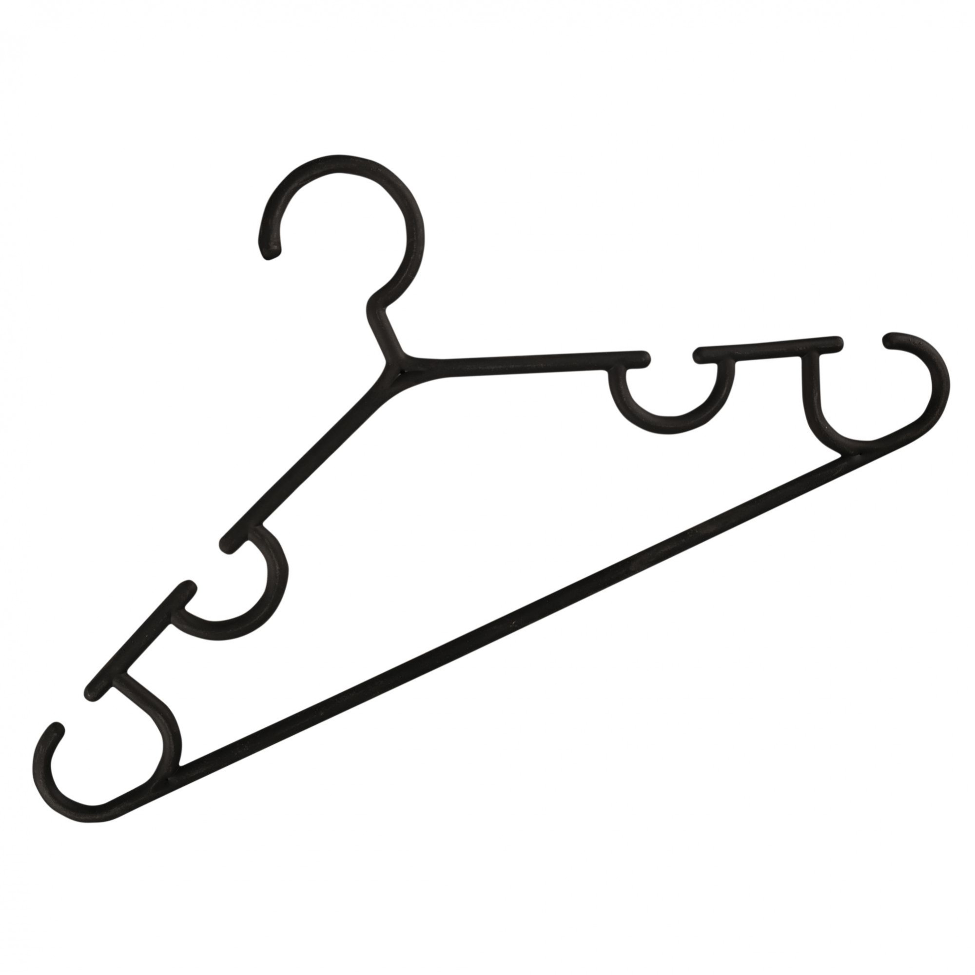 Kuber Industries Pack of 10 Hangers  Multi-Purpose Hangers for Trouser-Skirts-Coat-Dresses-Ties  Plastic Clothes Almirah Hangers  Hangers for Wardrobe-Cabinets-Closet  103  Black