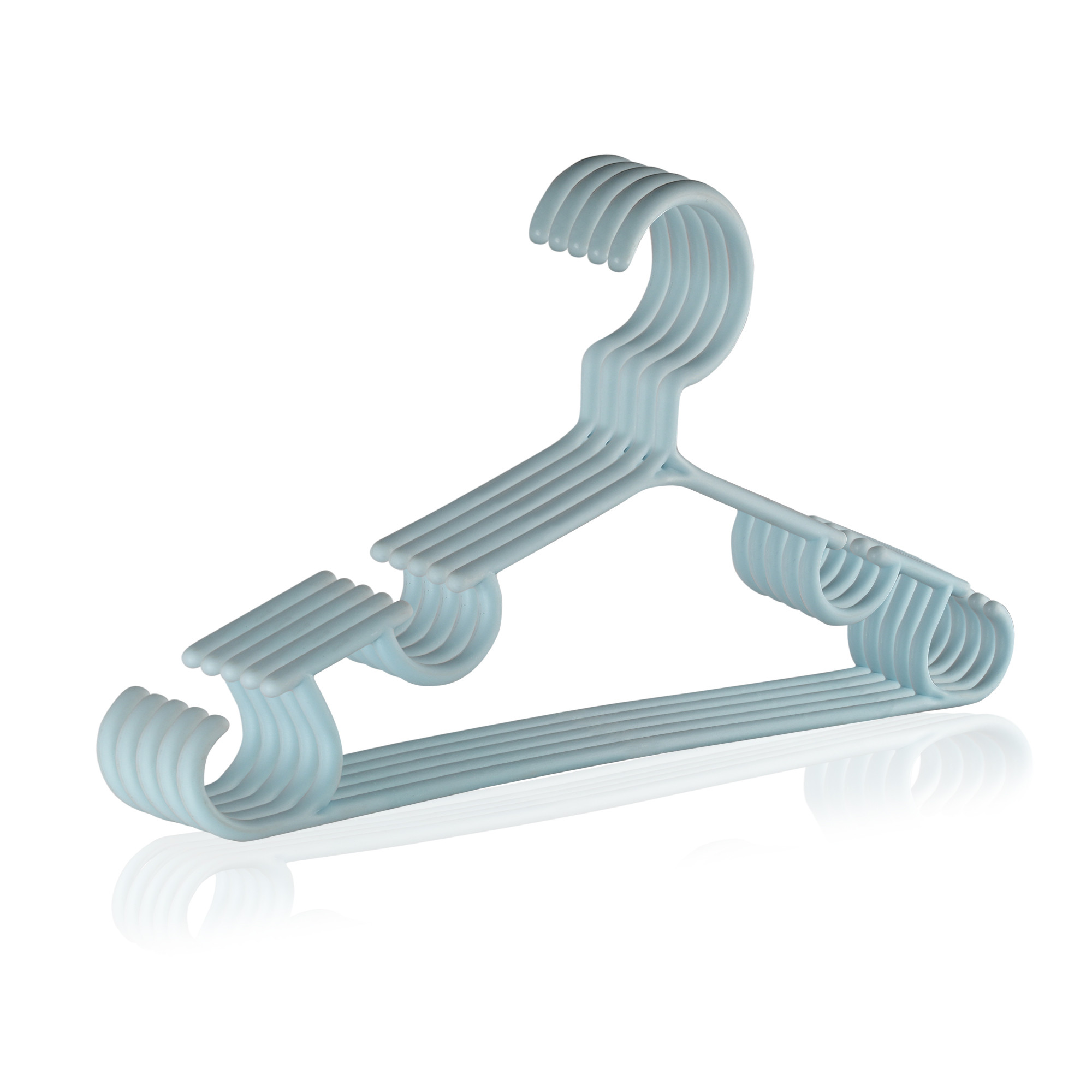 Kuber Industries Pack of 10 Hangers  Multi-Purpose Hangers for Trouser-Skirts-Coat-Dresses-Ties  Plastic Clothes Almirah Hangers  Hangers for Wardrobe-Cabinets-Closet  103  Sky Blue