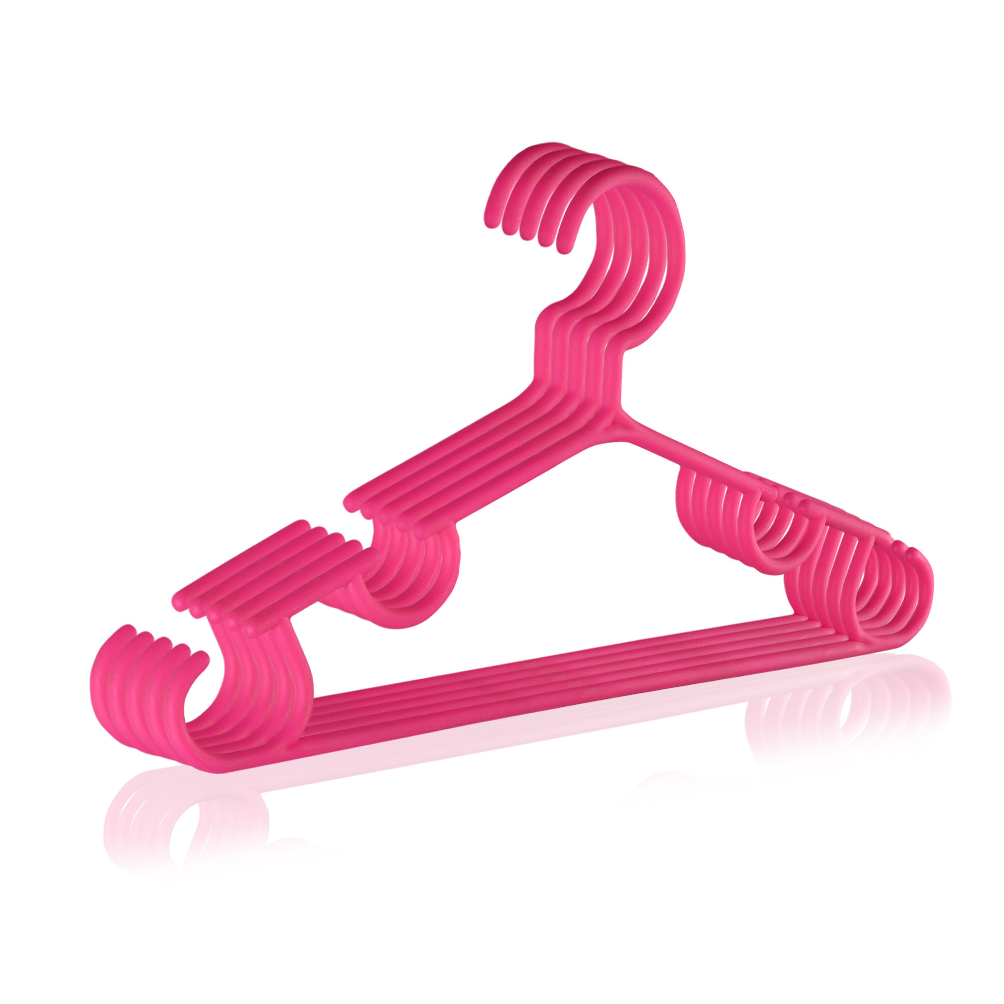 Kuber Industries Pack of 10 Hangers  Multi-Purpose Hangers for Trouser-Skirts-Coat-Dresses-Ties  Plastic Clothes Almirah Hangers  Hangers for Wardrobe-Cabinets-Closet  103  Pink