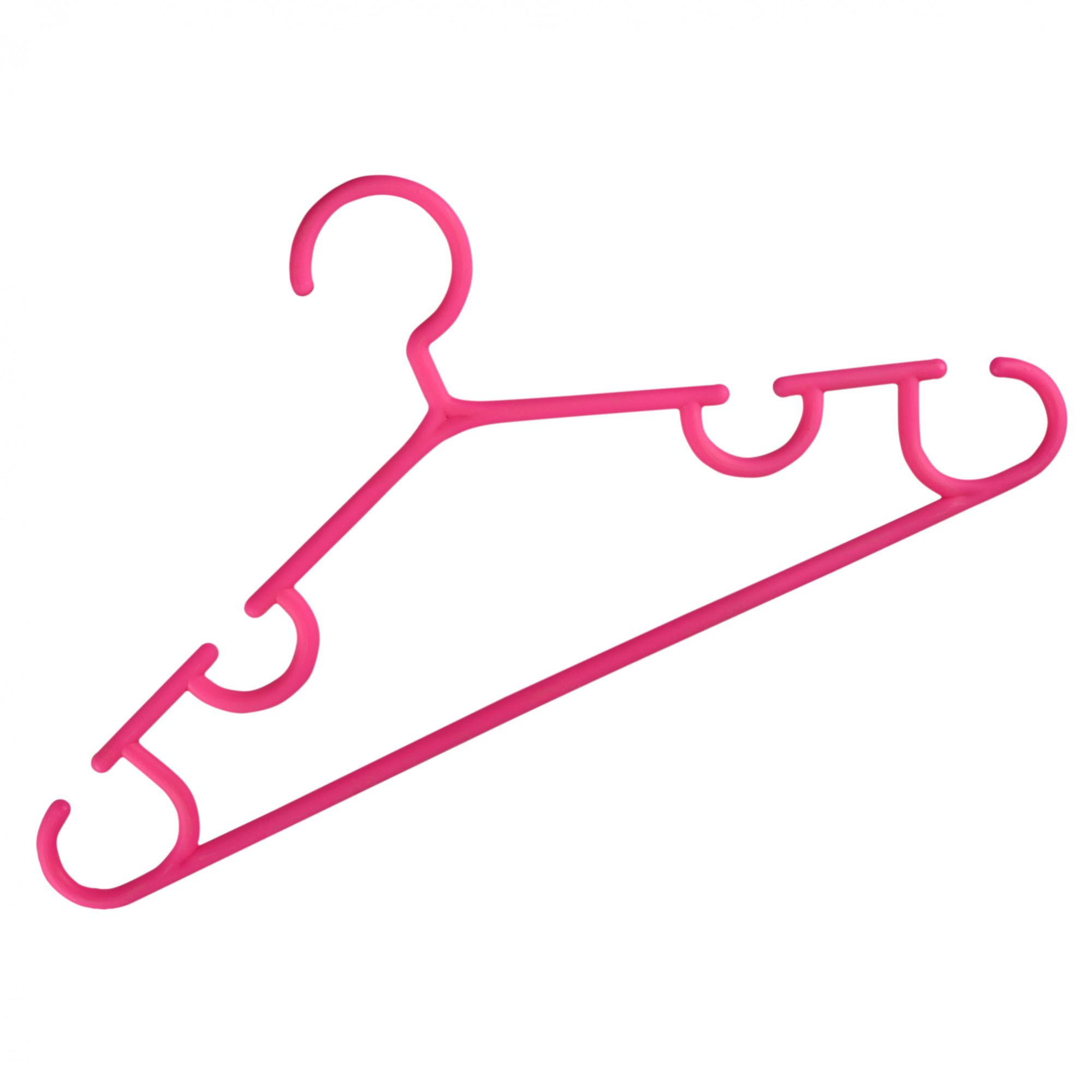Kuber Industries Pack of 10 Hangers  Multi-Purpose Hangers for Trouser-Skirts-Coat-Dresses-Ties  Plastic Clothes Almirah Hangers  Hangers for Wardrobe-Cabinets-Closet  103  Pink