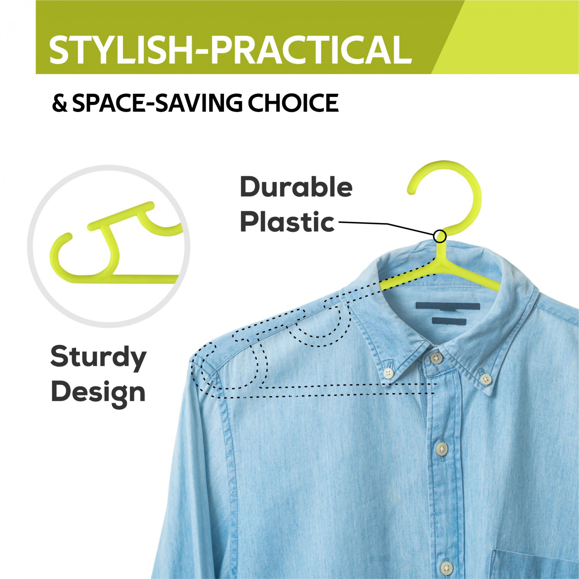 Kuber Industries Pack of 10 Hangers  Multi-Purpose Hangers for Trouser-Skirts-Coat-Dresses-Ties  Plastic Clothes Almirah Hangers  Hangers for Wardrobe-Cabinets-Closet  103  Yellow