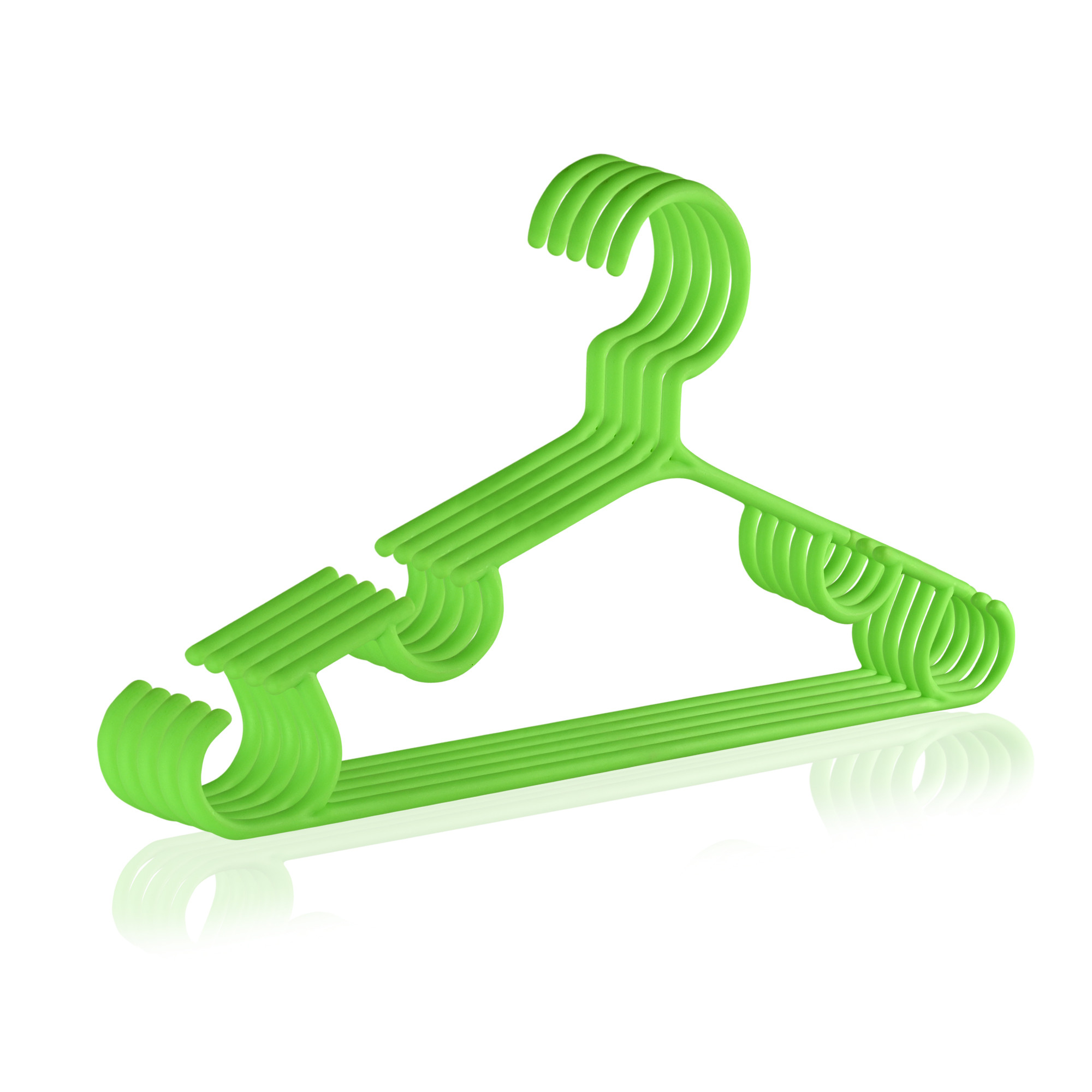 Kuber Industries Pack of 10 Hangers  Multi-Purpose Hangers for Trouser-Skirts-Coat-Dresses-Ties  Plastic Clothes Almirah Hangers  Hangers for Wardrobe-Cabinets-Closet  103  Green