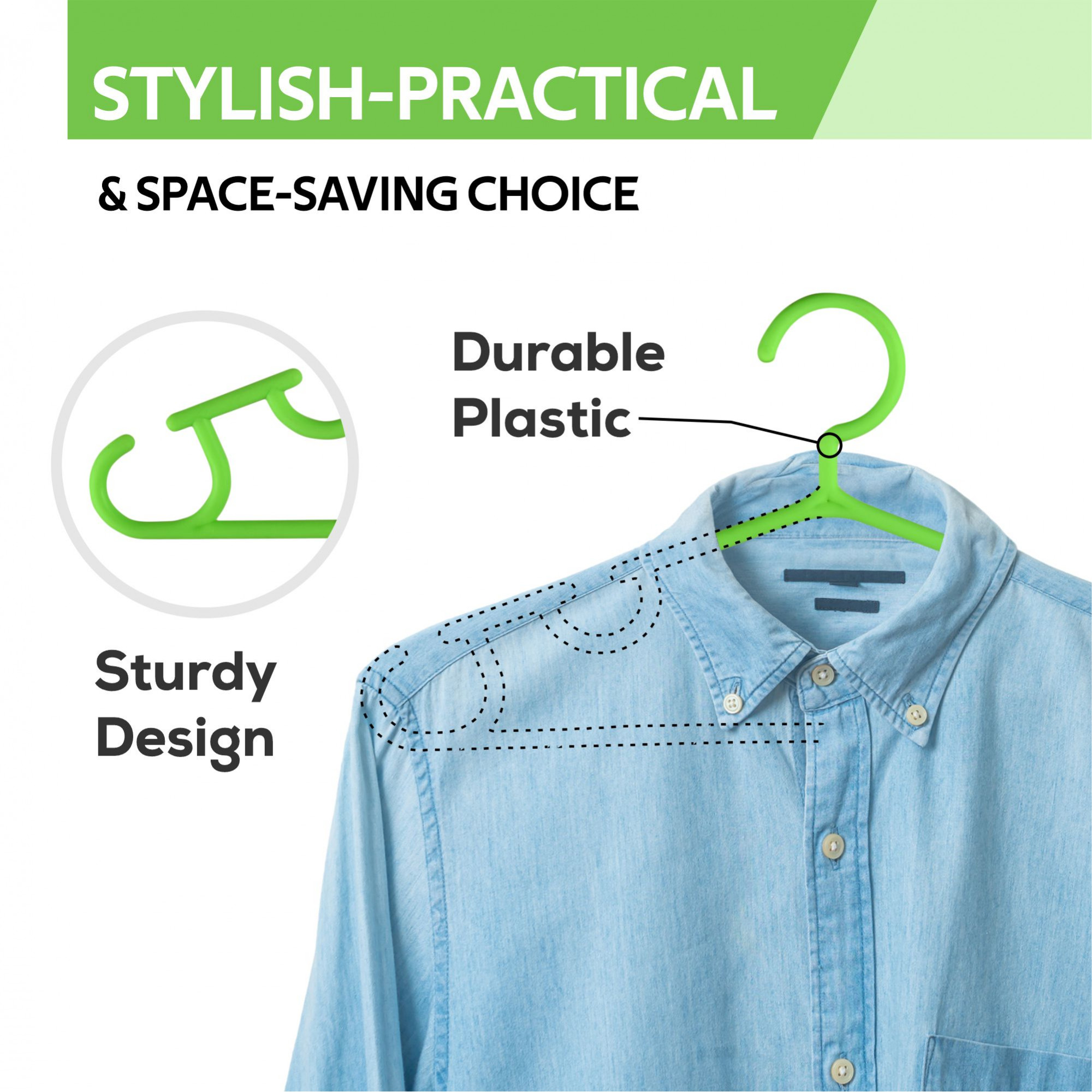 Kuber Industries Pack of 10 Hangers  Multi-Purpose Hangers for Trouser-Skirts-Coat-Dresses-Ties  Plastic Clothes Almirah Hangers  Hangers for Wardrobe-Cabinets-Closet  103  Green