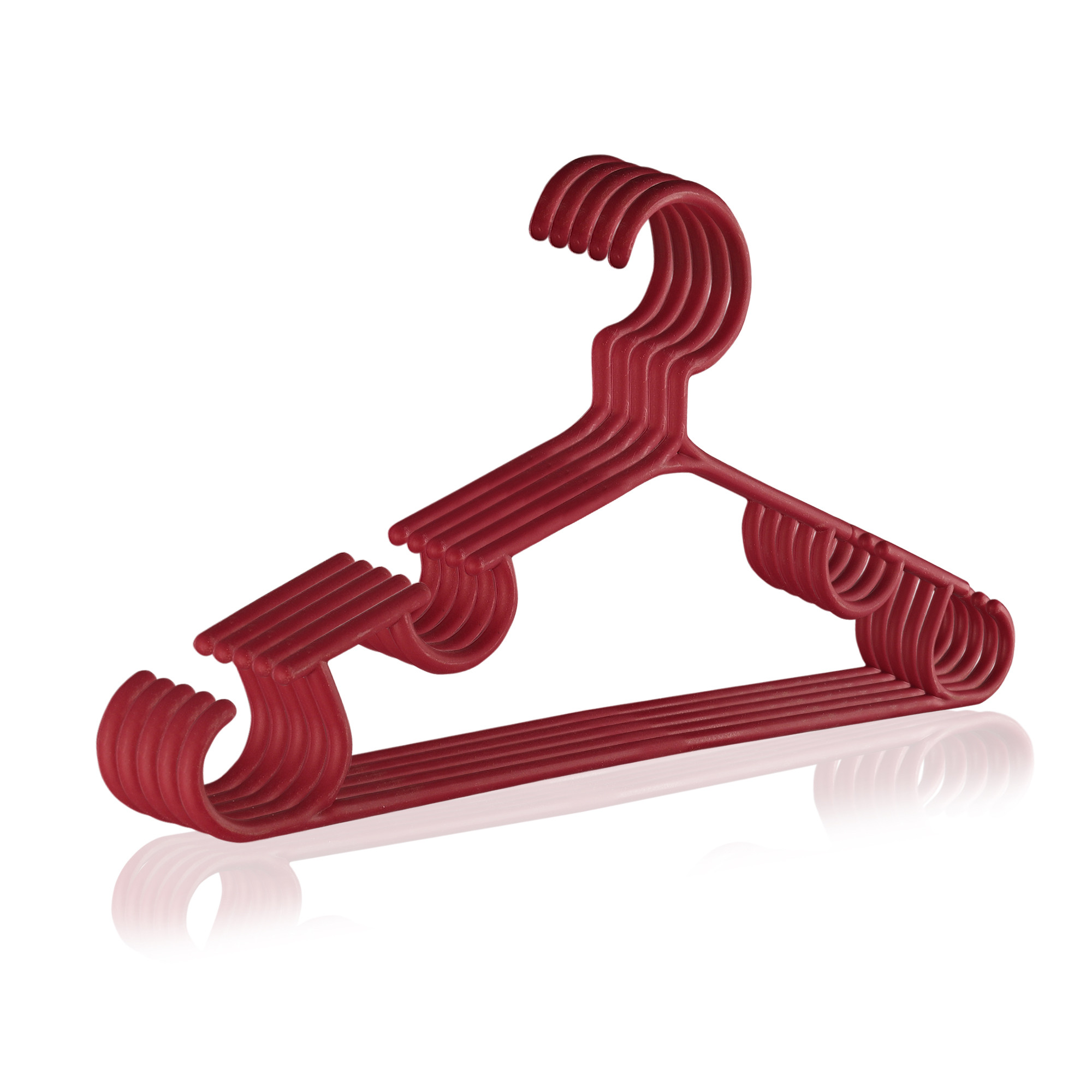 Kuber Industries Pack of 10 Hangers  Multi-Purpose Hangers for Trouser-Skirts-Coat-Dresses-Ties  Plastic Clothes Almirah Hangers  Hangers for Wardrobe-Cabinets-Closet  103  Maroon
