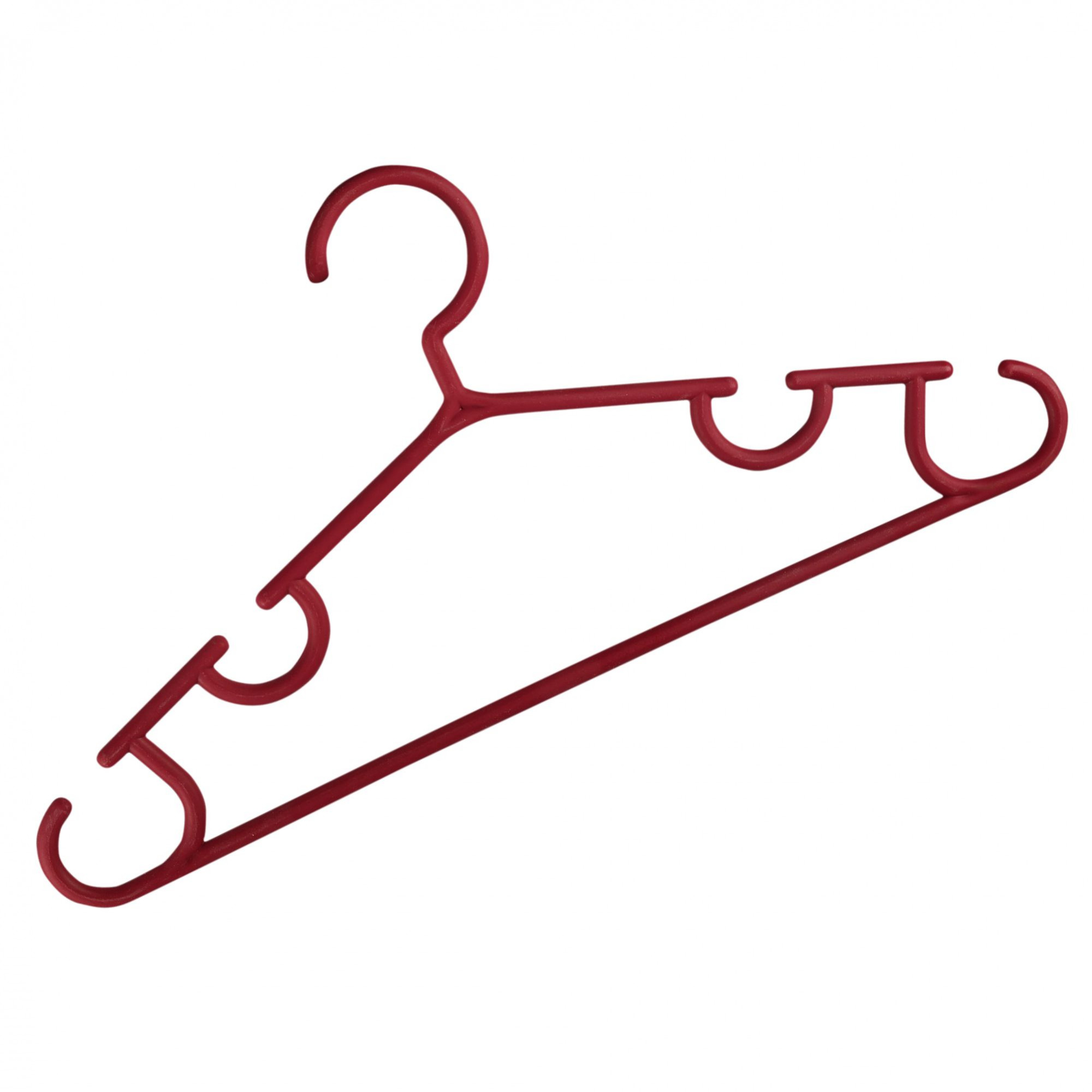 Kuber Industries Pack of 10 Hangers  Multi-Purpose Hangers for Trouser-Skirts-Coat-Dresses-Ties  Plastic Clothes Almirah Hangers  Hangers for Wardrobe-Cabinets-Closet  103  Maroon