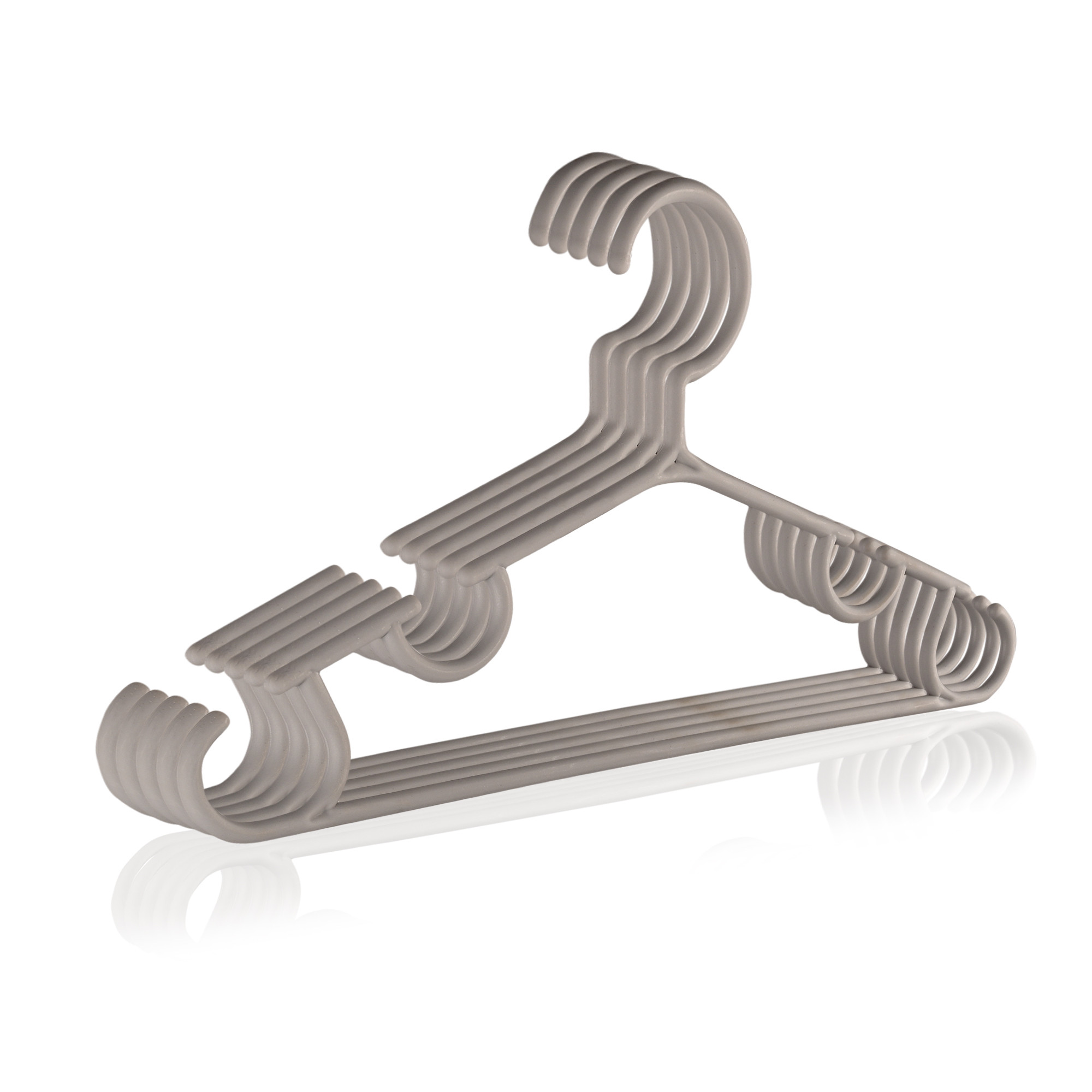 Kuber Industries Pack of 10 Hangers  Multi-Purpose Hangers for Trouser-Skirts-Coat-Dresses-Ties  Plastic Clothes Almirah Hangers  Hangers for Wardrobe-Cabinets-Closet  103  Grey