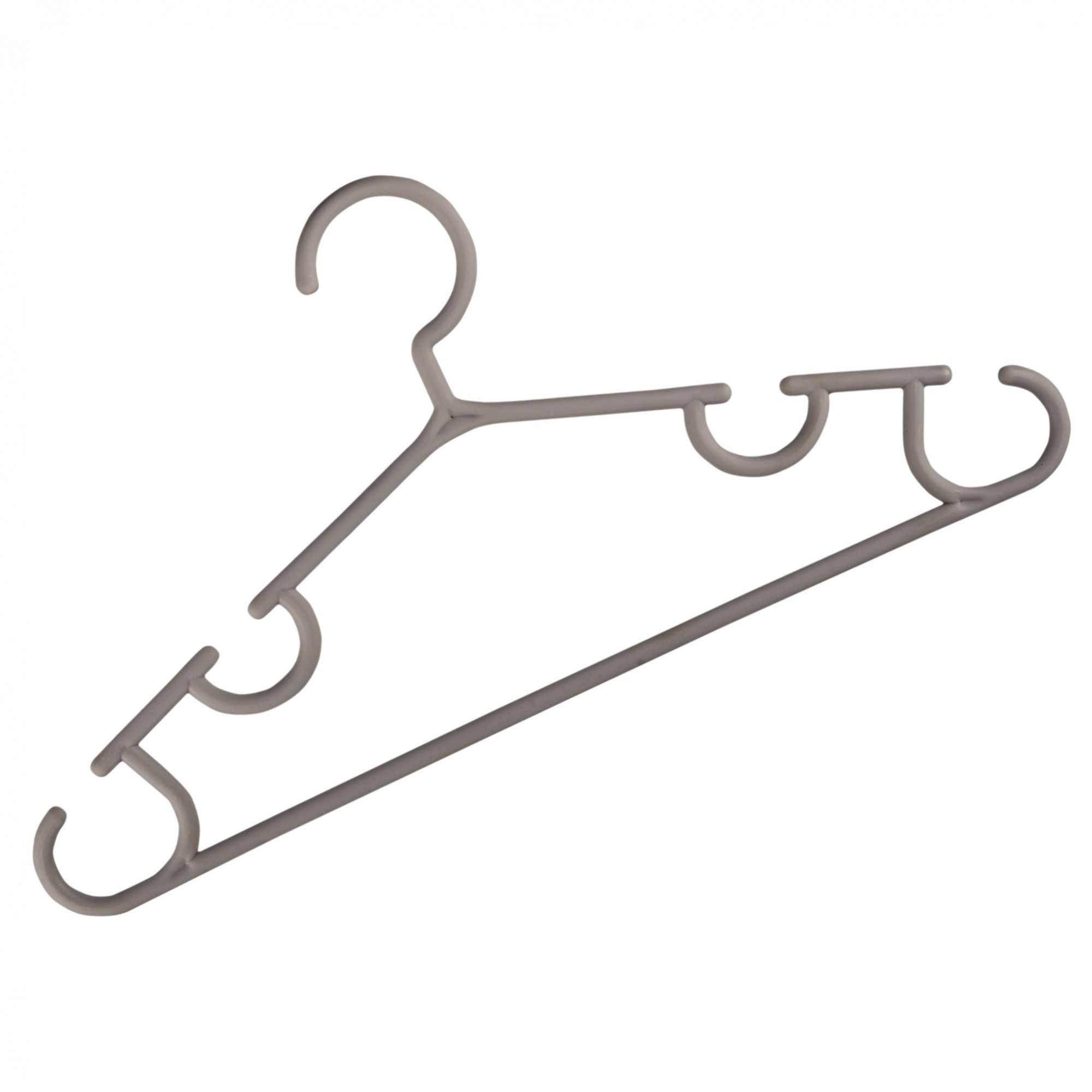 Kuber Industries Pack of 10 Hangers  Multi-Purpose Hangers for Trouser-Skirts-Coat-Dresses-Ties  Plastic Clothes Almirah Hangers  Hangers for Wardrobe-Cabinets-Closet  103  Grey