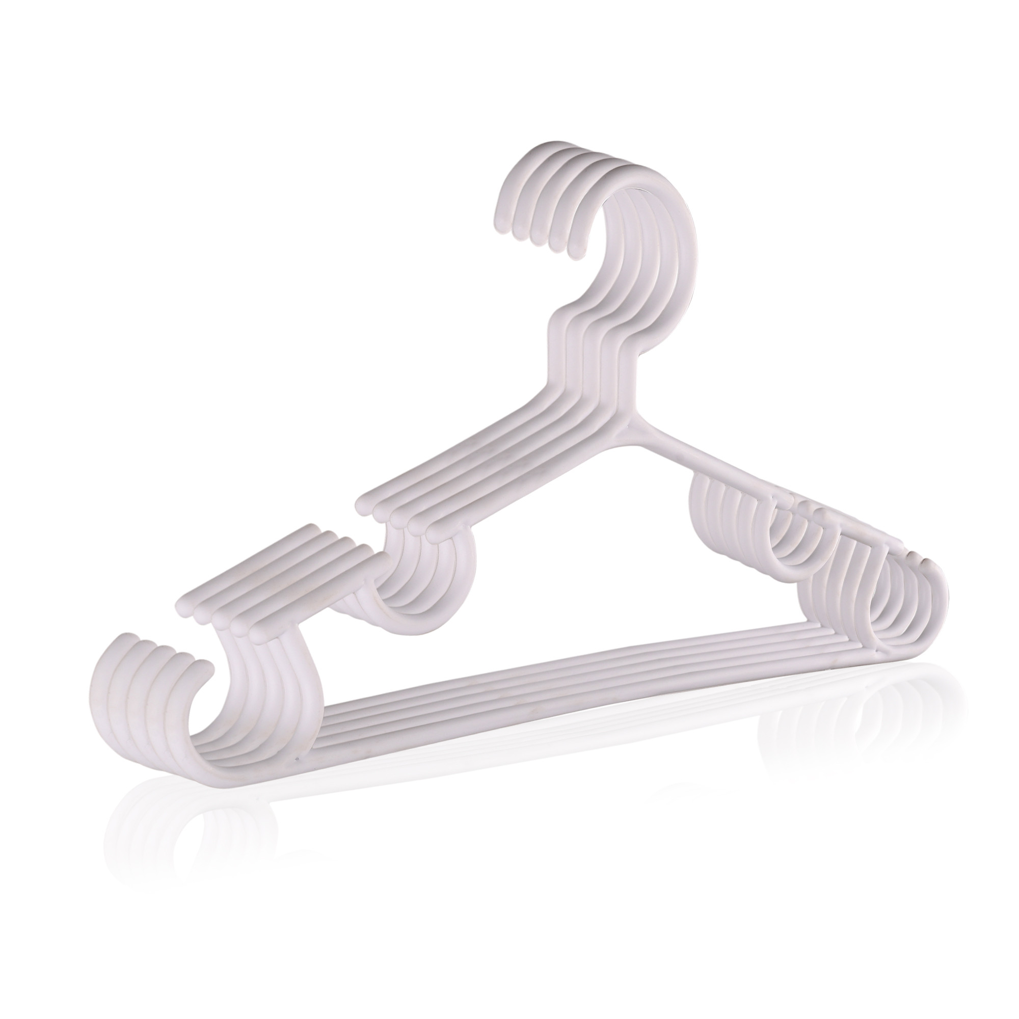 Kuber Industries Pack of 10 Hangers  Multi-Purpose Hangers for Trouser-Skirts-Coat-Dresses-Ties  Plastic Clothes Almirah Hangers  Hangers for Wardrobe-Cabinets-Closet  103  White