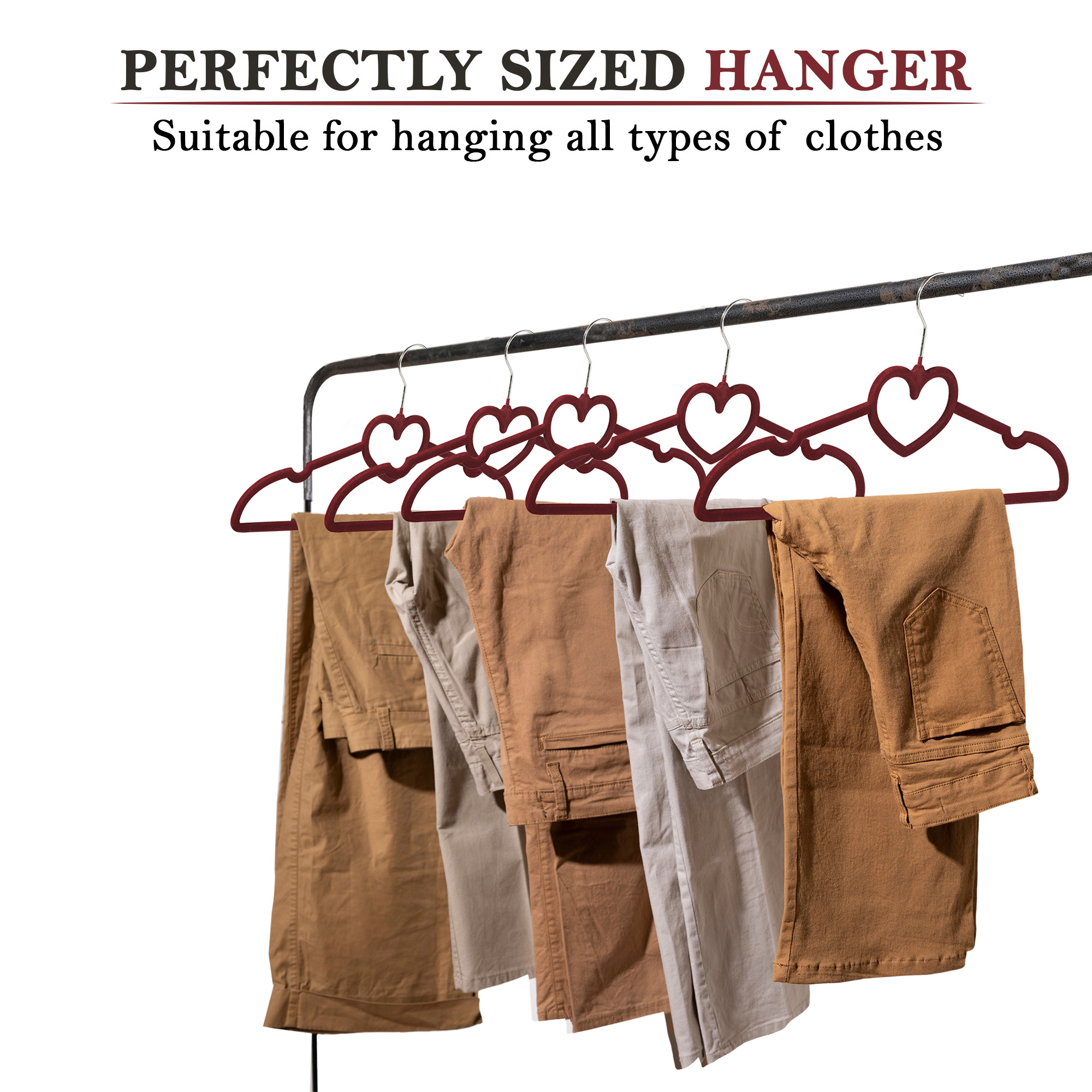 Kuber Industries Pack of 10 Multi-Purpose Velvet Hanger for Clothes  Multiple Hanger for Hanging Shirt Saree Bra  Dresses  Delicate Cloth Hangers for Wardrobe  HD-2-MRN  Maroon