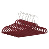 Pack of 10 Multi-Purpose Velvet Hanger for Clothes | Multiple Hanger for Hanging Shirt, Saree, Bra & Dresses | Delicate Cloth Hangers for Wardrobe | HD-2-MRN | Maroon