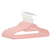 Pack of 10 Multi-Purpose Velvet Hanger for Clothes | Multiple Hangers for Hanging Shirt, Saree, Dress &amp; Undergarments | Delicate Cloth Hangers for Wardrobe | HD-2-PNK | Pink