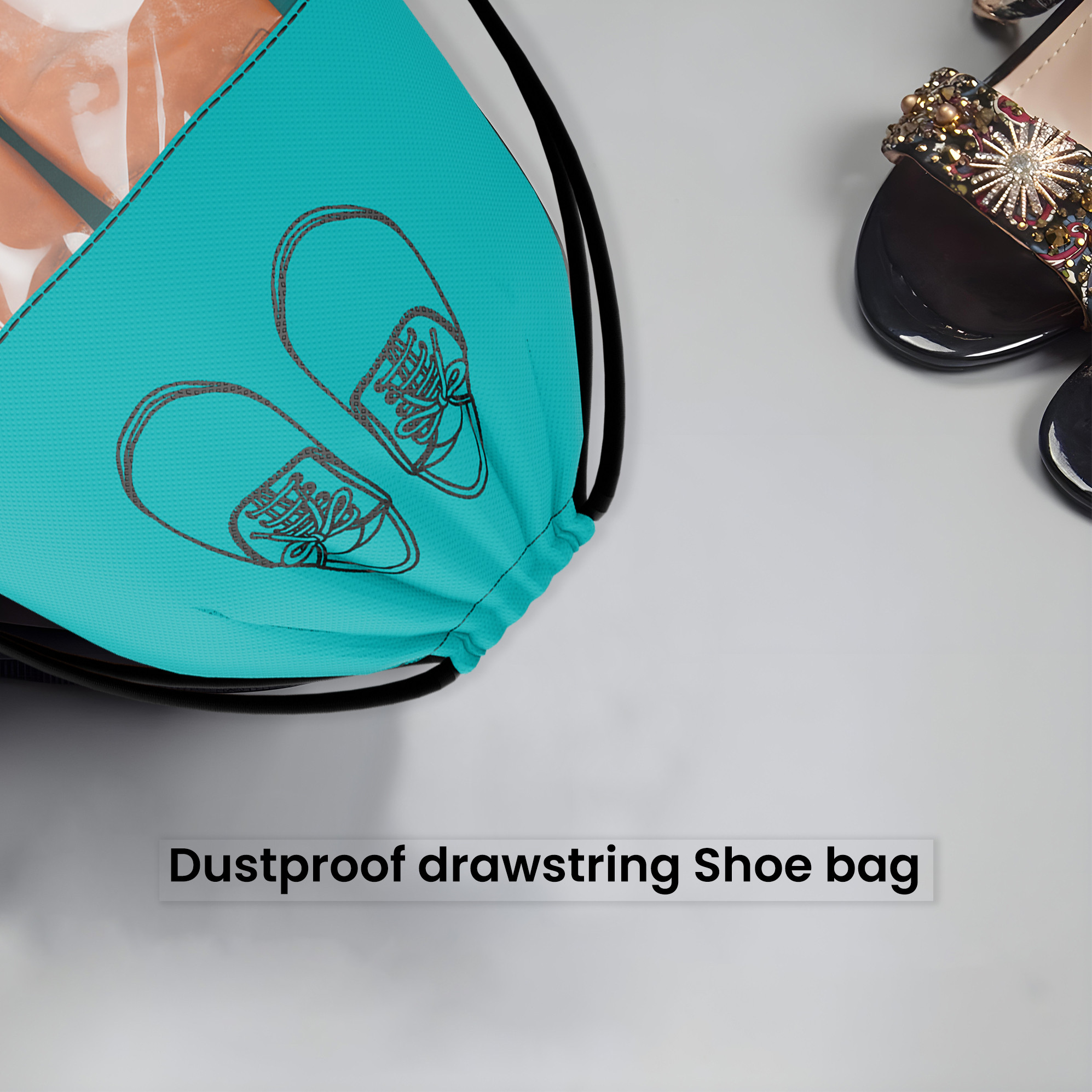 Kuber Industries Pack of 12 - Shoe Bag for Travel  Shoe Cover for Storage  Shoe Pouches for Travelling  Travel Accessories Shoe Organizer  Shoe Storage Bag for Men  Green