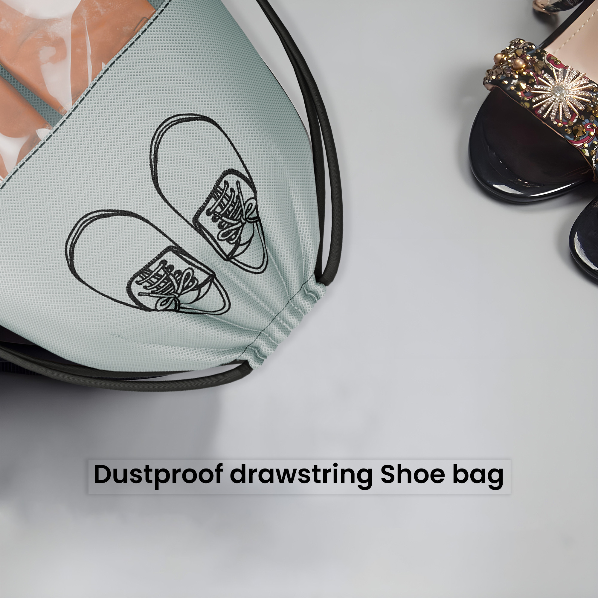 Kuber Industries Pack of 12 - Shoe Bag for Travel  Shoe Cover for Storage  Shoe Pouches for Travelling  Travel Accessories Shoe Organizer  Shoe Storage Bag for Men  Grey