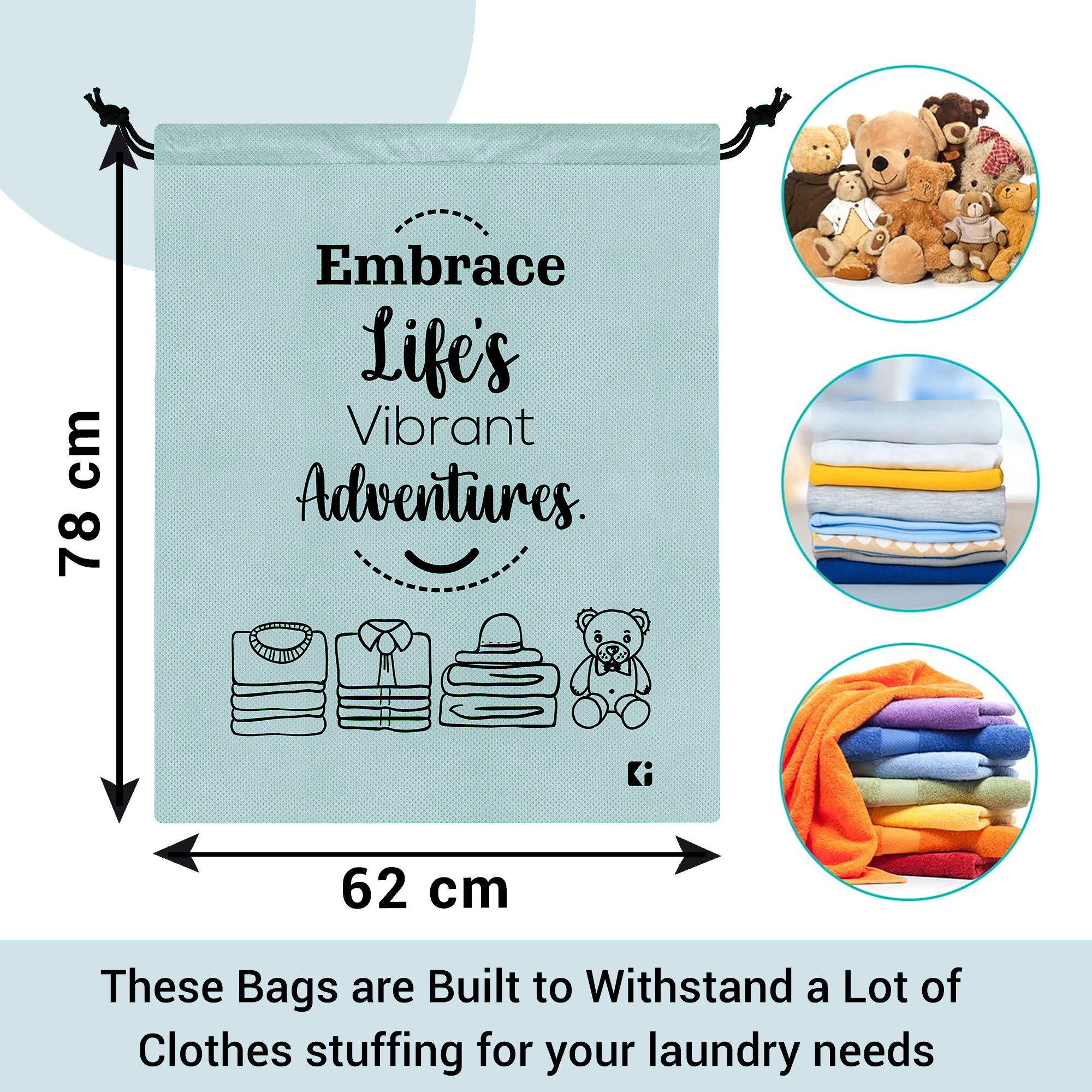 Kuber Industries Pack of 2 Cloth Storage Bag  Non-Woven Storage Organizer  Travel Pouches  Cloth Carrying Bag  Garments Cover for Laundry  Storage Organizer Bag for Clothing  Large  Grey